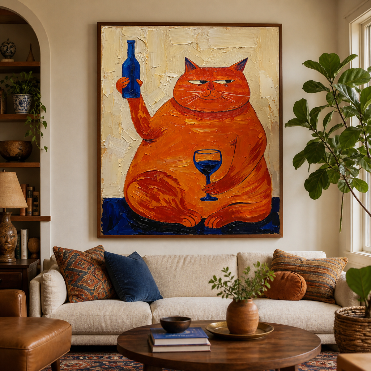 Orange Cat Wall Art | A Toast to Nine Lives