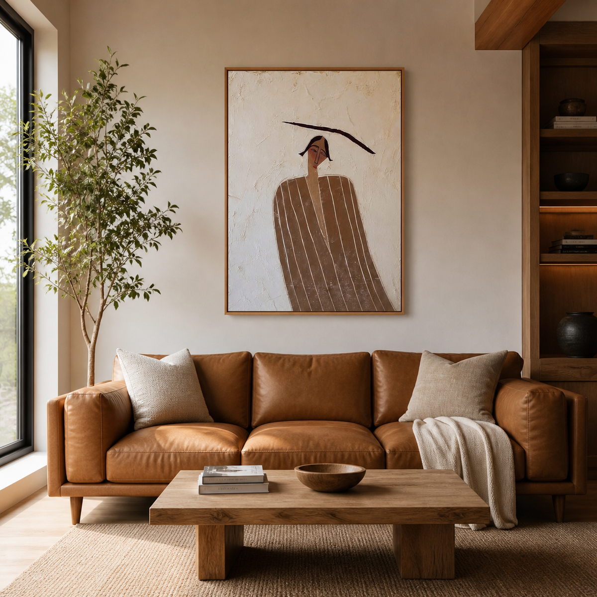 Minimalist Man Portrait Wall Art | Long Brim