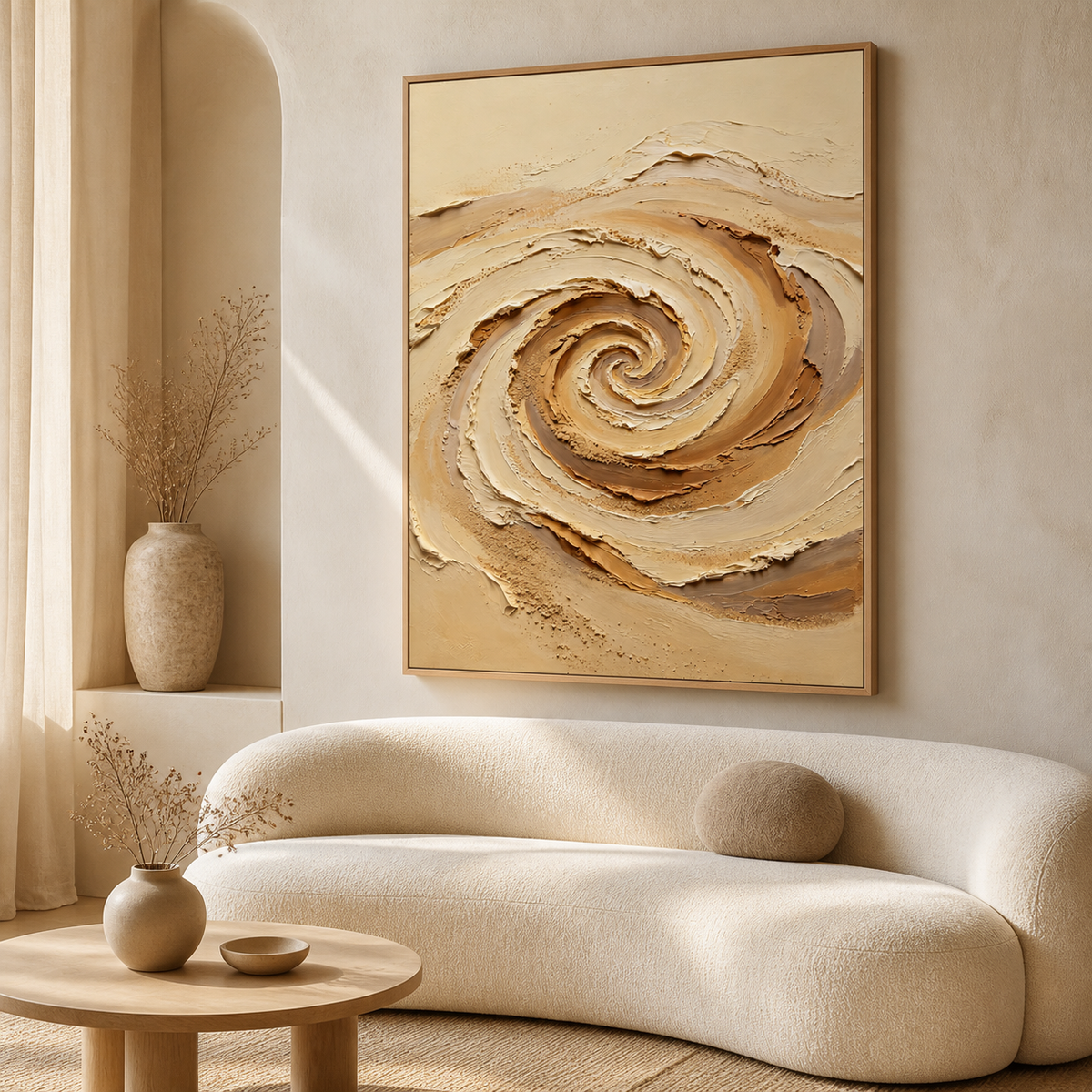 Neutral Textured Wall Art | Sand Spiral