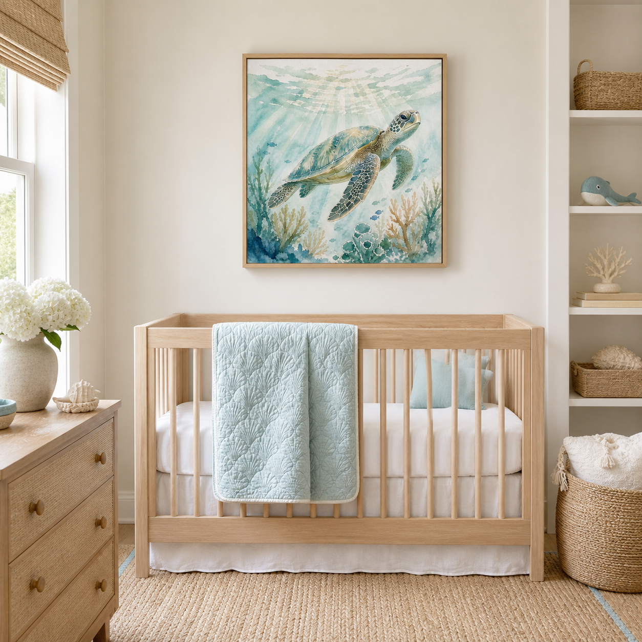 Sea Turtle Watercolor Framed Wall Art