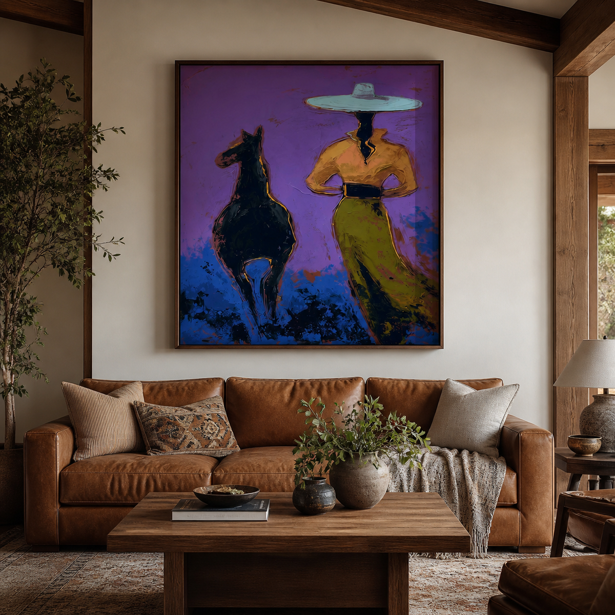 Cowgirl and Horse Wall Art | Violet Range