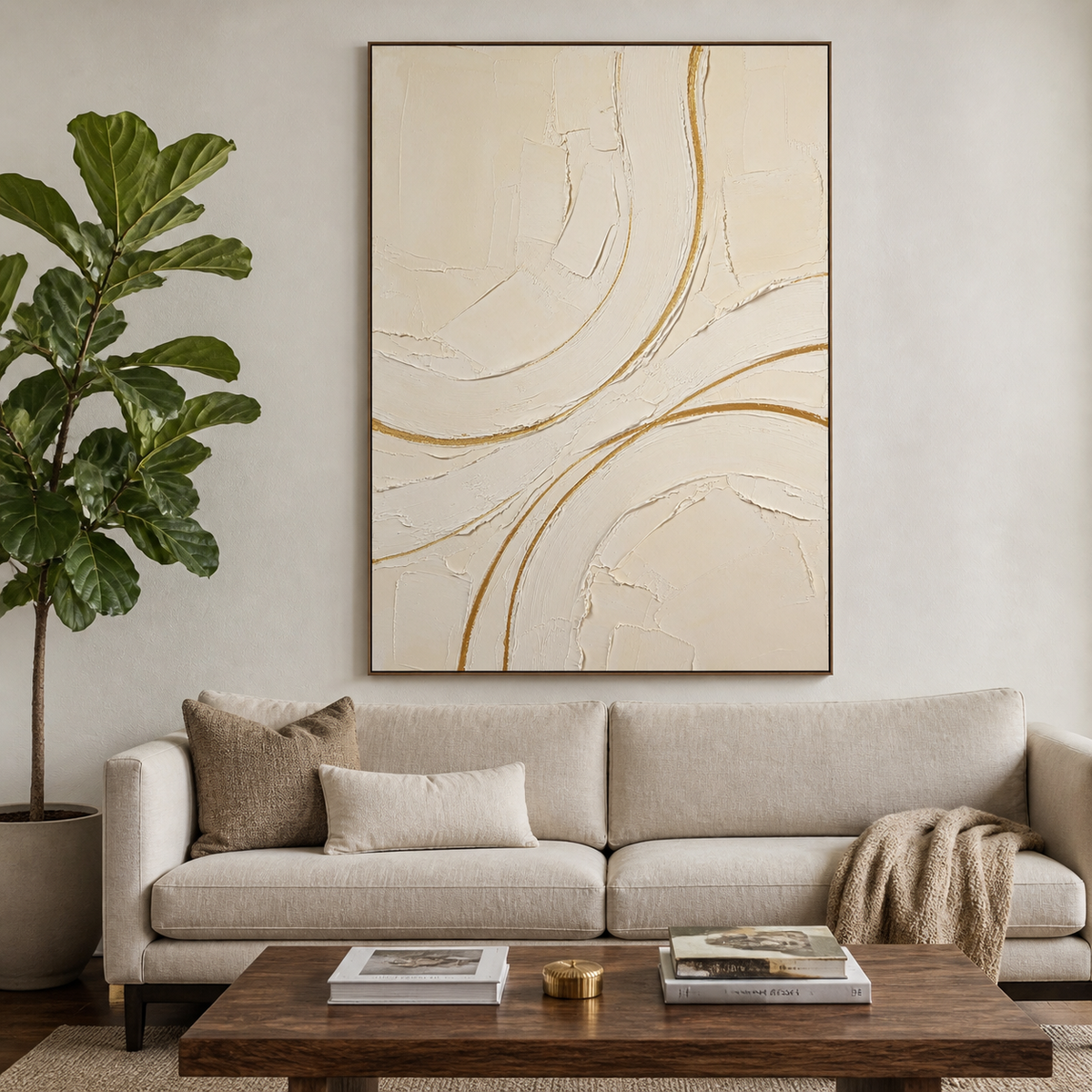 Neutral Textured Wall Art | Golden Currents