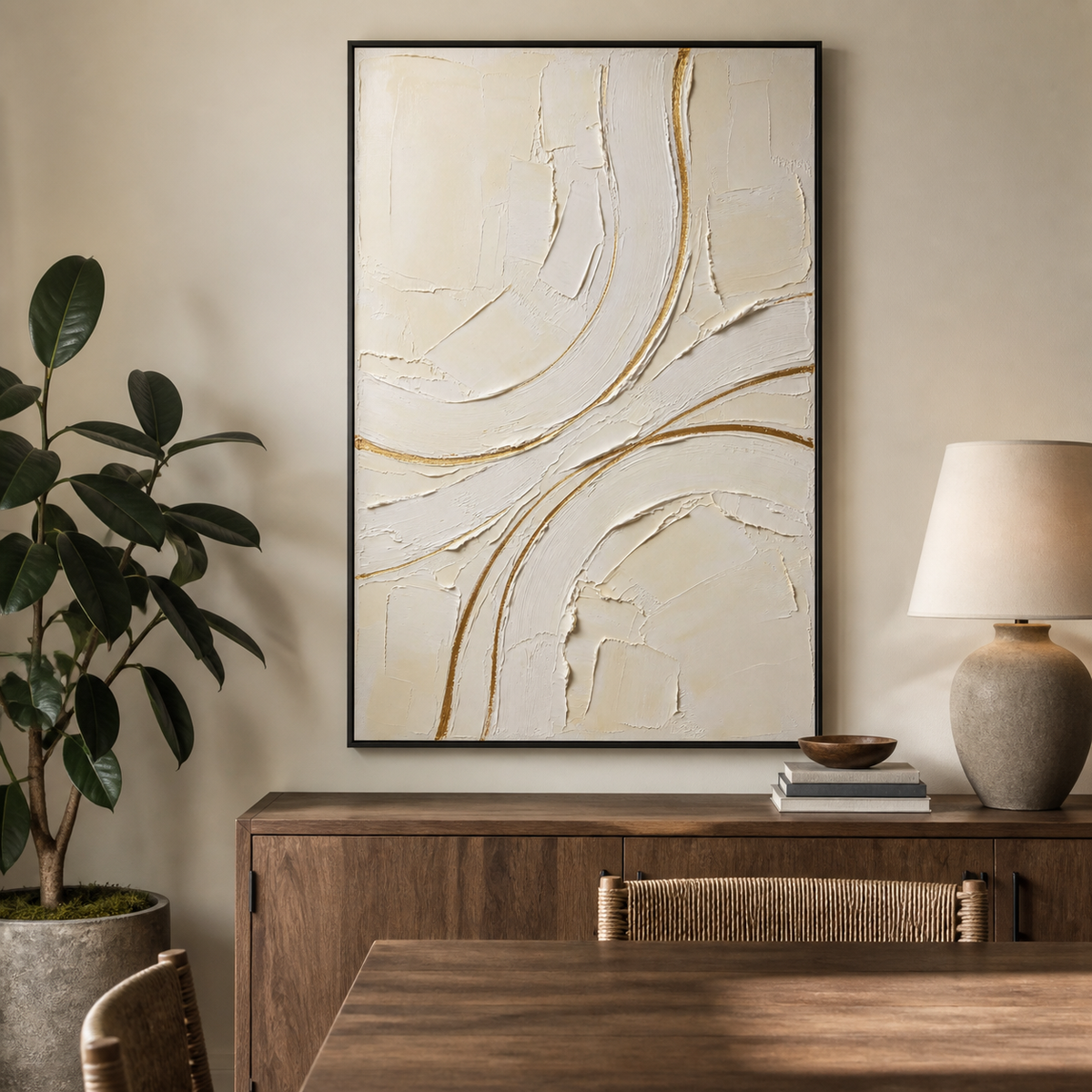 Neutral Textured Wall Art | Golden Currents