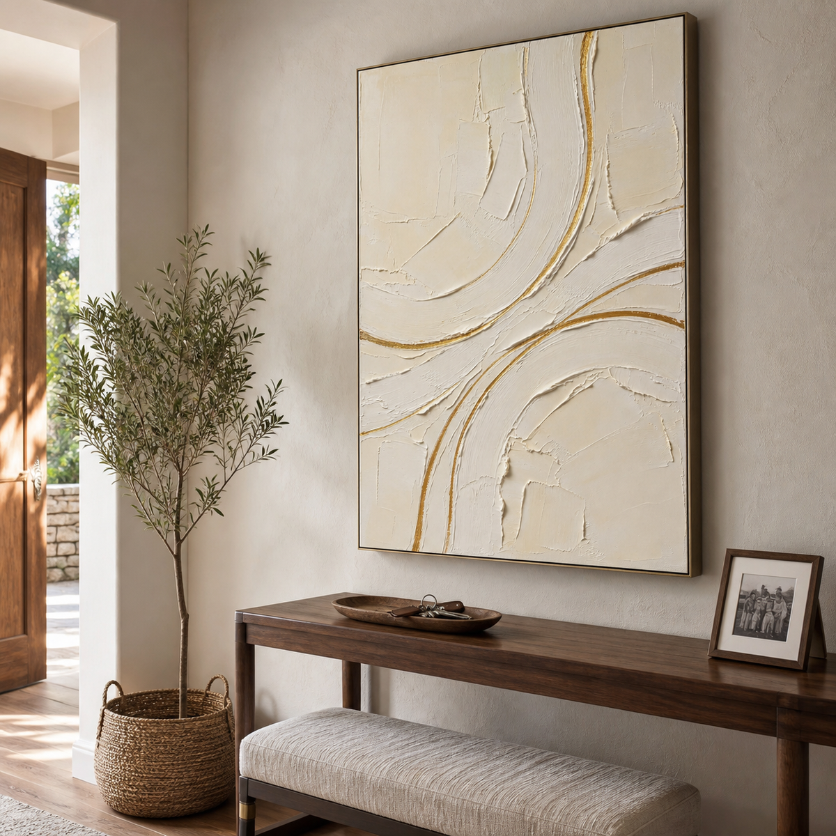 Neutral Textured Wall Art | Golden Currents