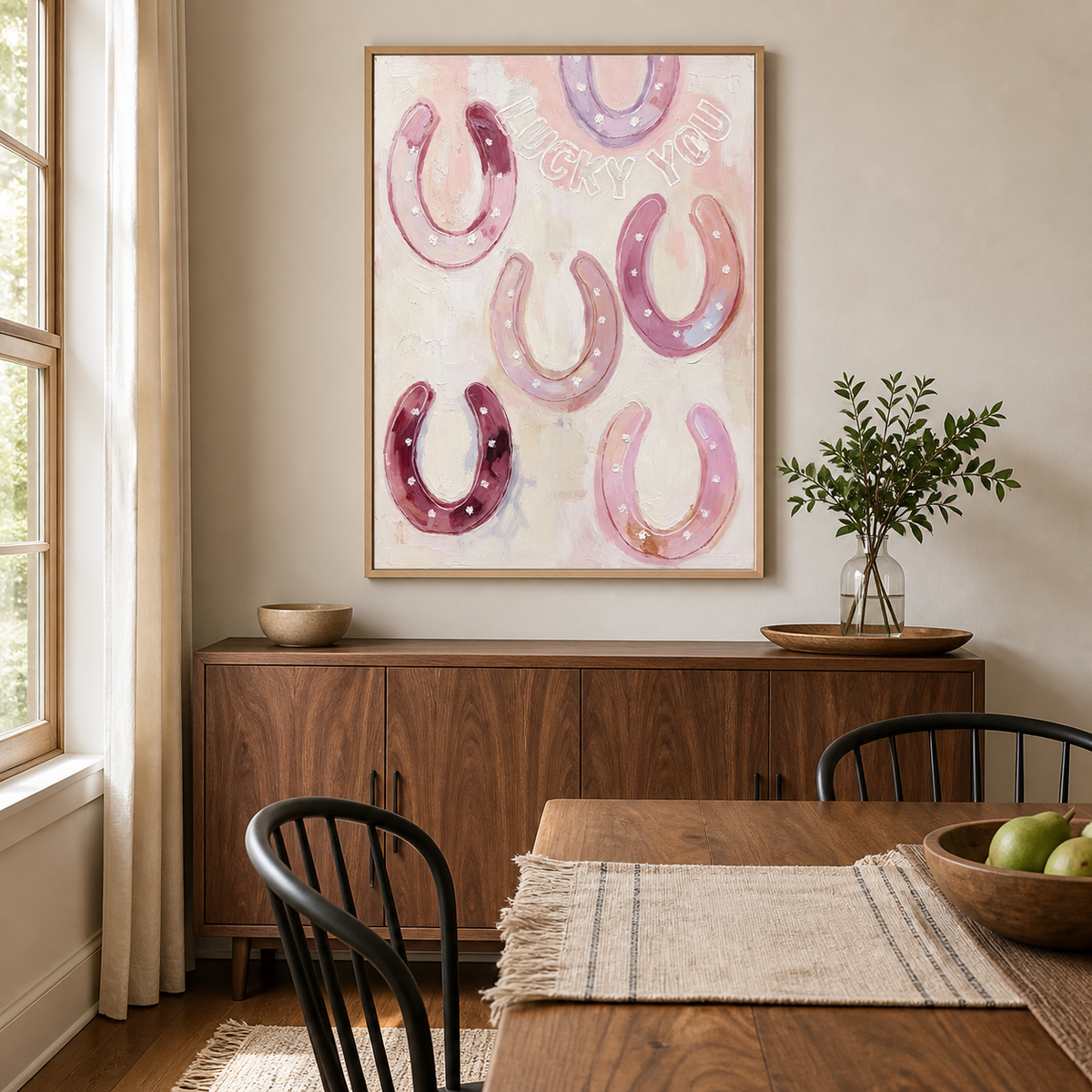 Pink Horseshoe Wall Art | Lucky You