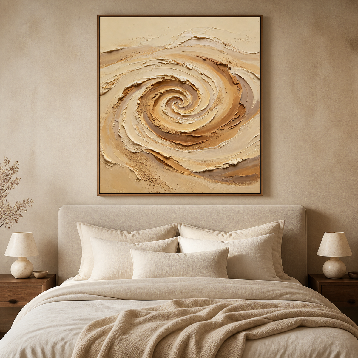 Neutral Textured Wall Art | Sand Spiral