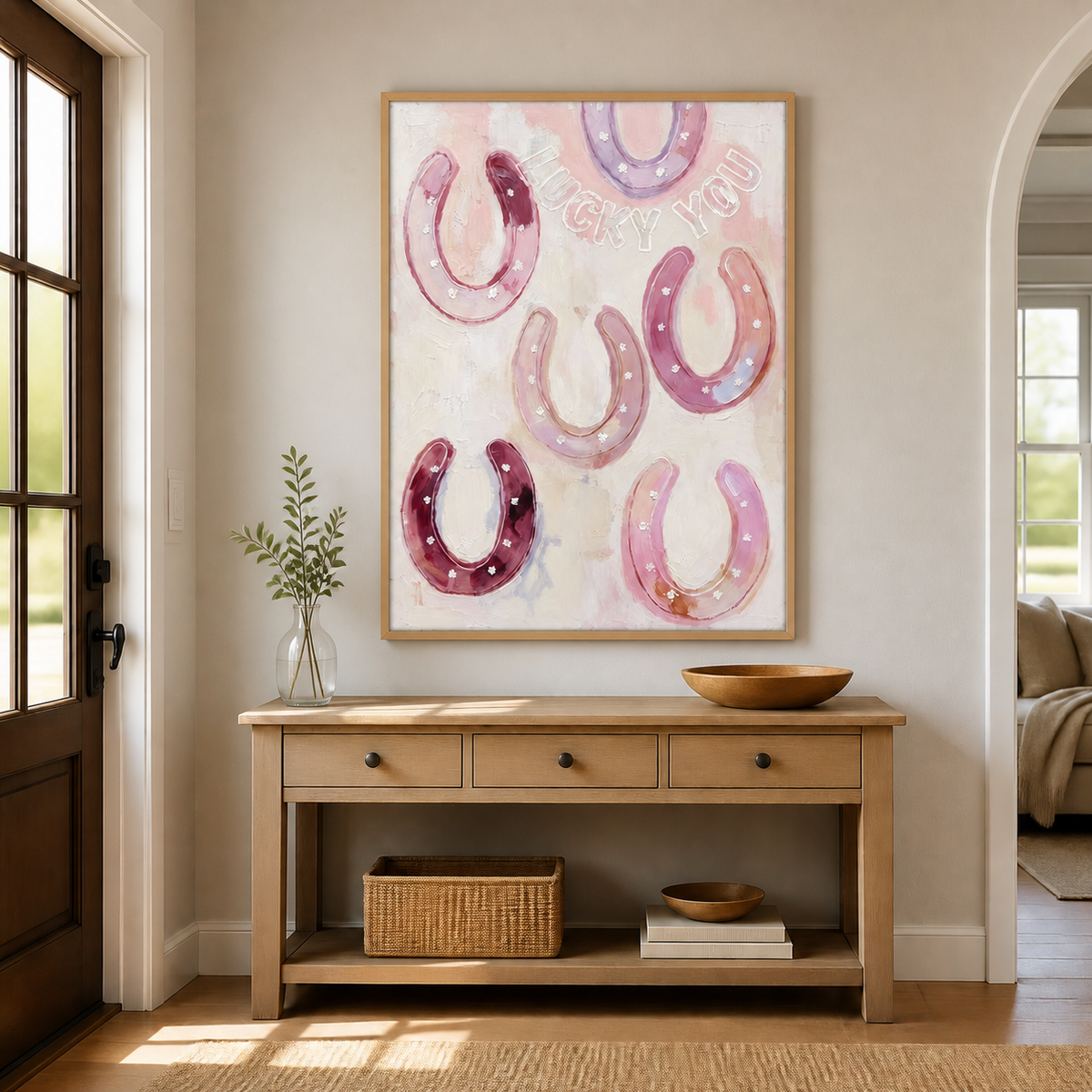 Pink Horseshoe Wall Art | Lucky You