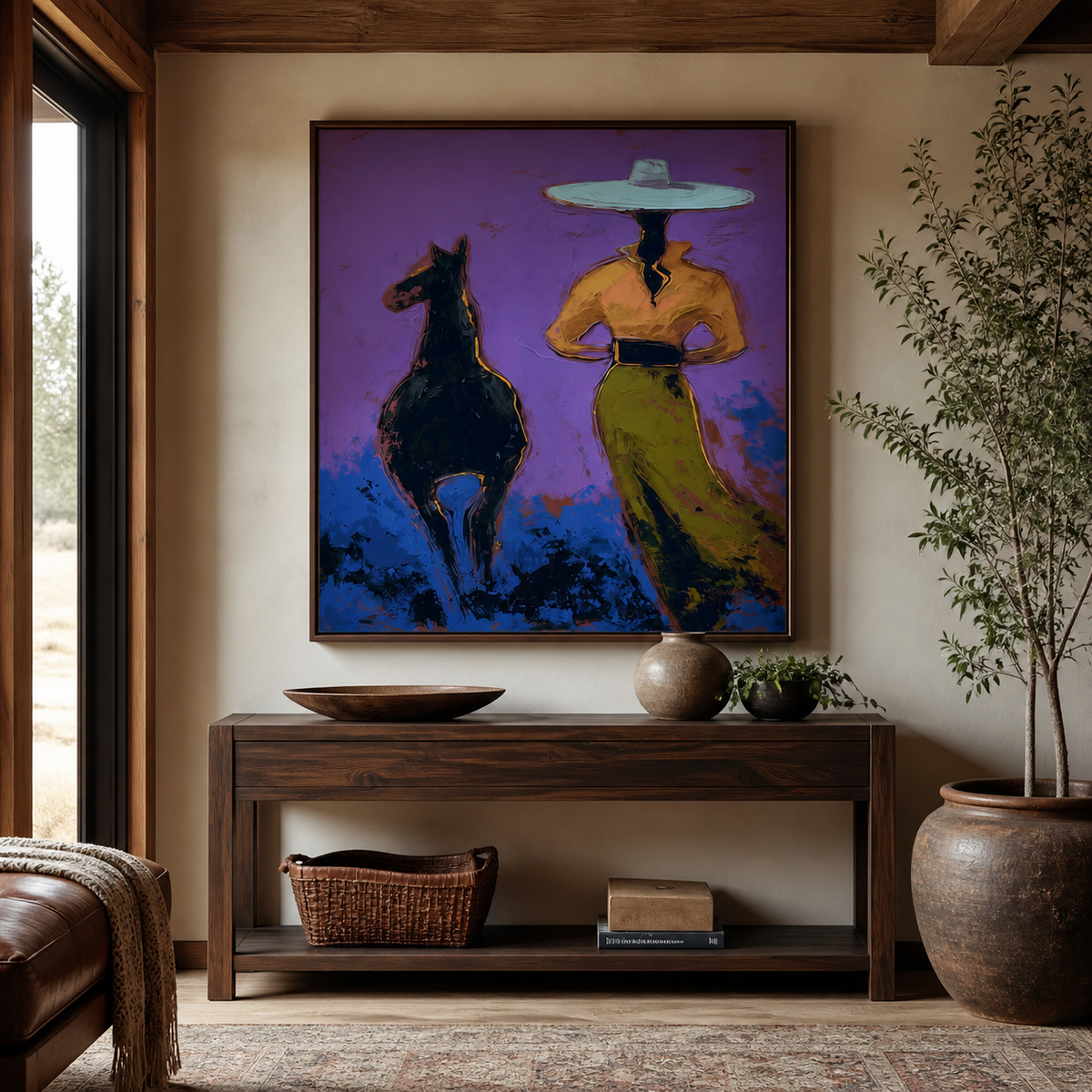 Cowgirl and Horse Wall Art | Violet Range