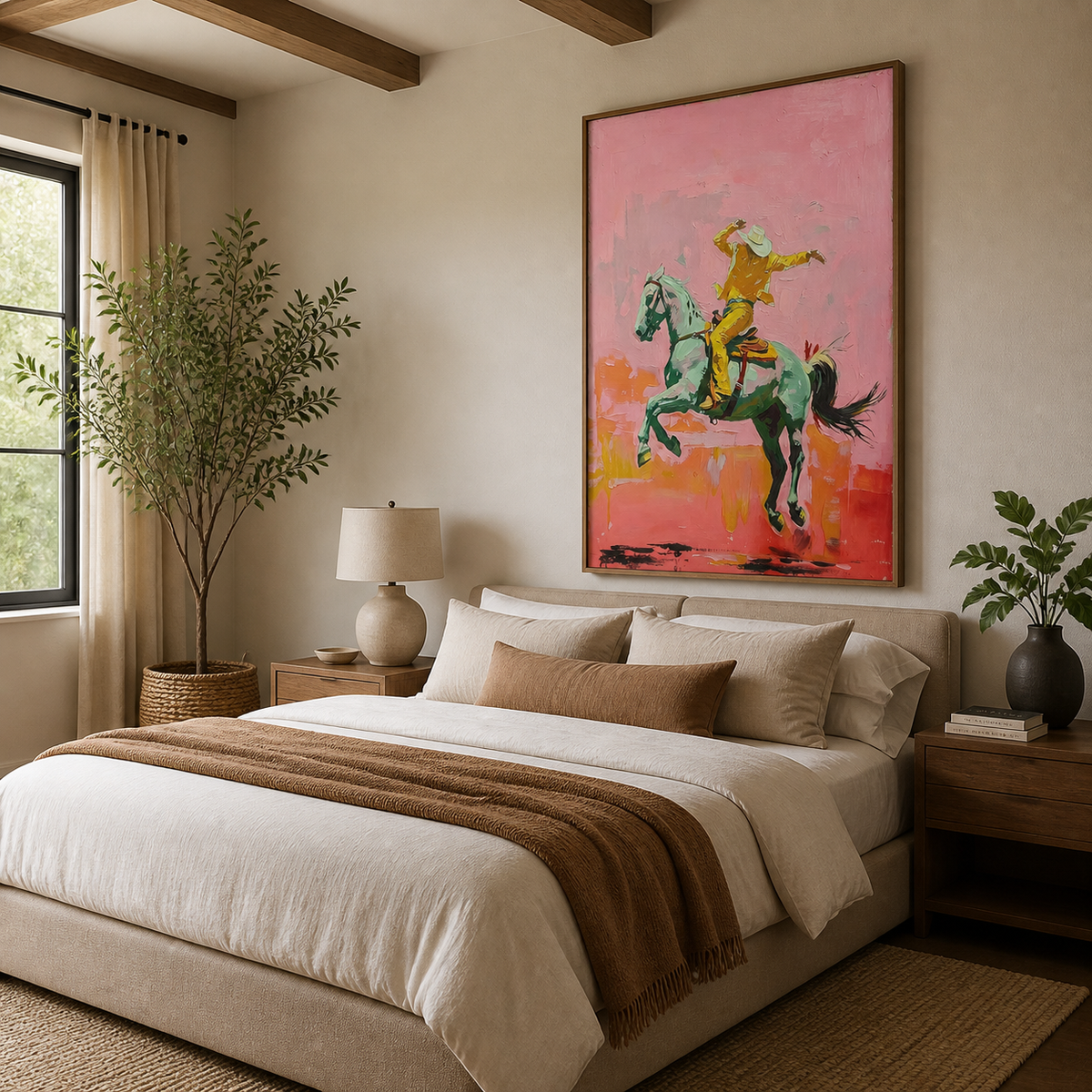 Pink Cowboy Horse Wall Art | High Desert Ride