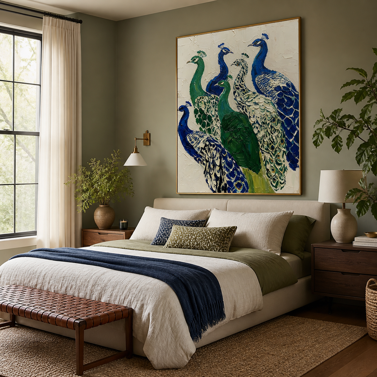 Peacock Wall Art | Gathering of Feathers