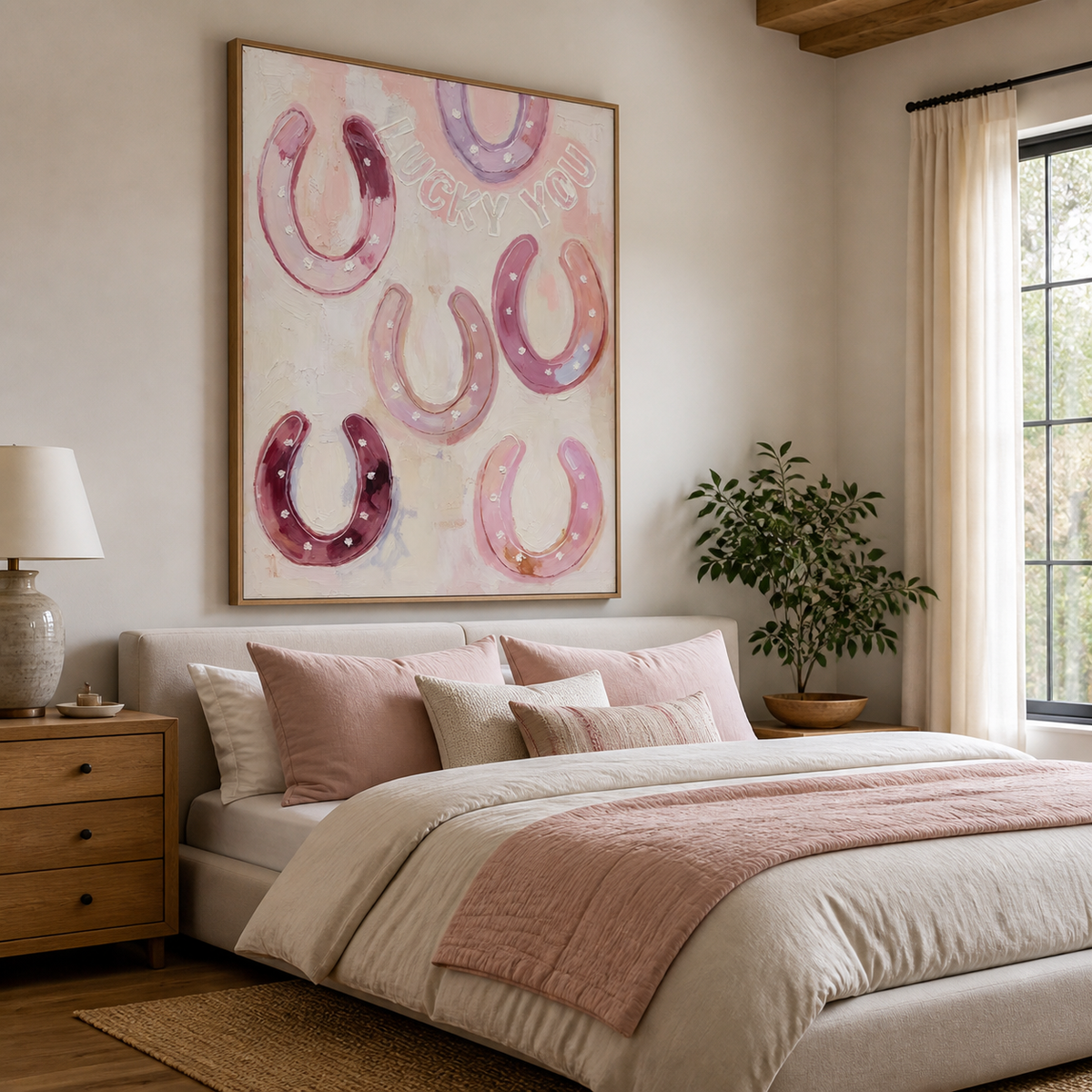 Pink Horseshoe Wall Art | Lucky You