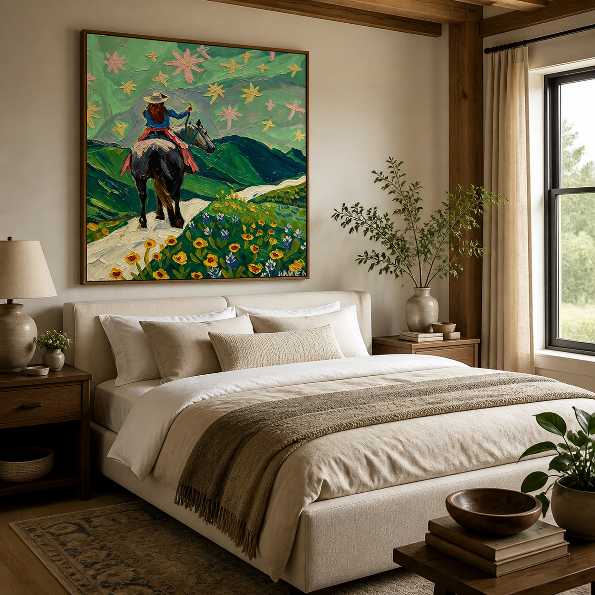 Cowgirl Riding Horse Wall Art | Wildflower Trail