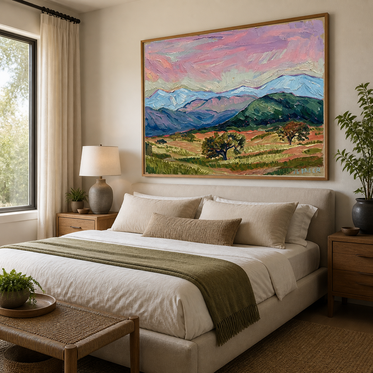 Mountain Landscape Wall Art | Lavender Valley