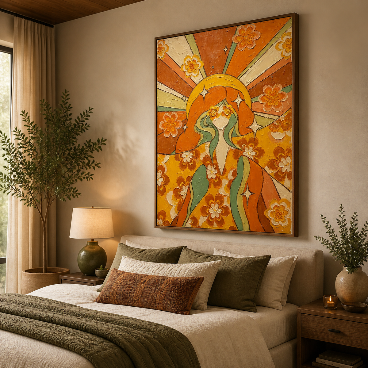 Retro Woman Wall Art | Golden Hour Muse