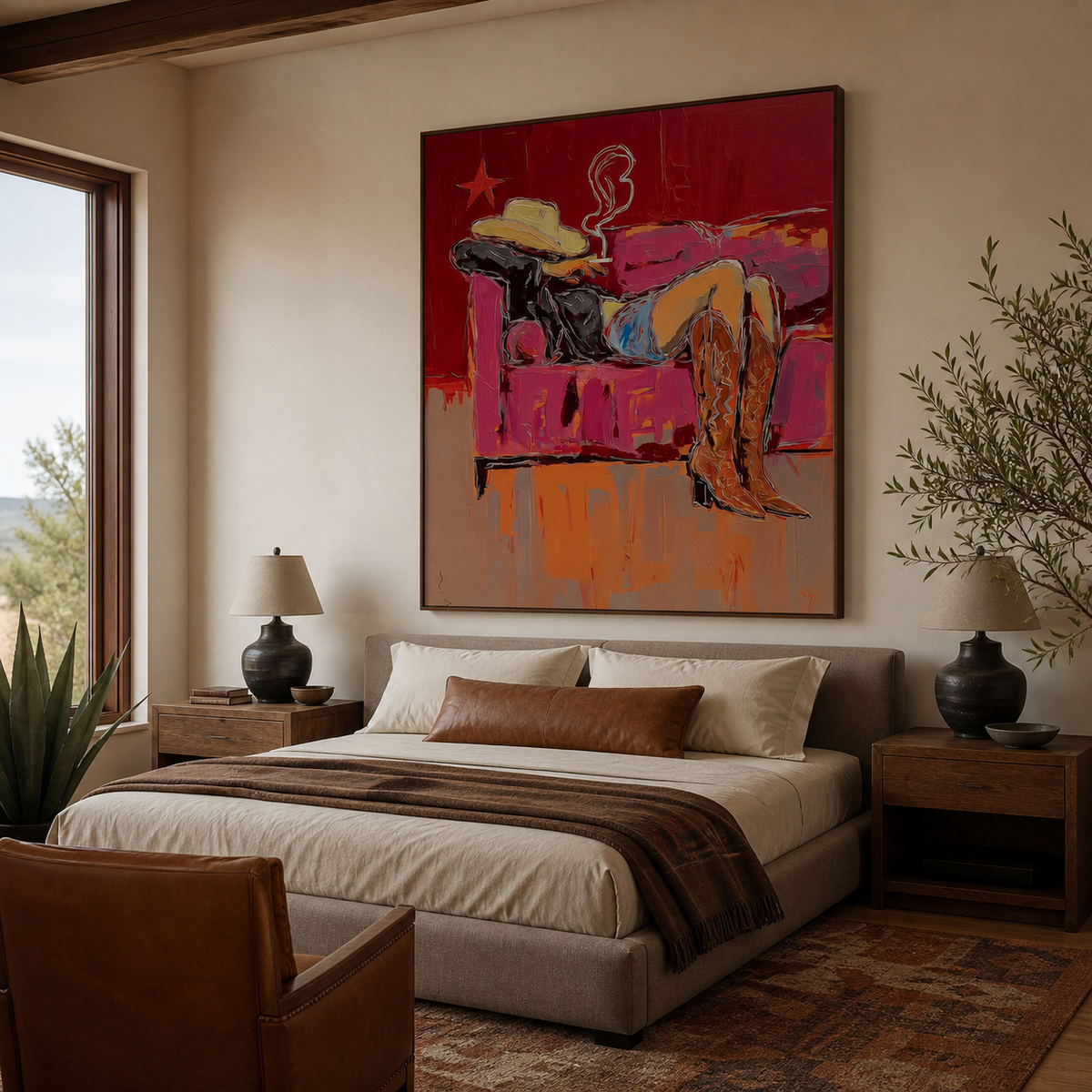 Reclining Cowgirl Wall Art | After the Rodeo