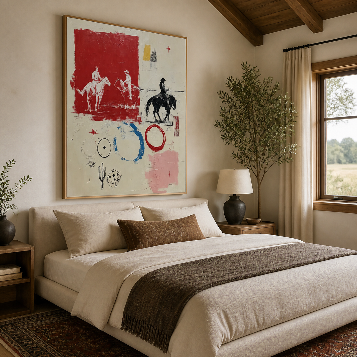 Abstract Cowboy Wall Art | Three Riders Study