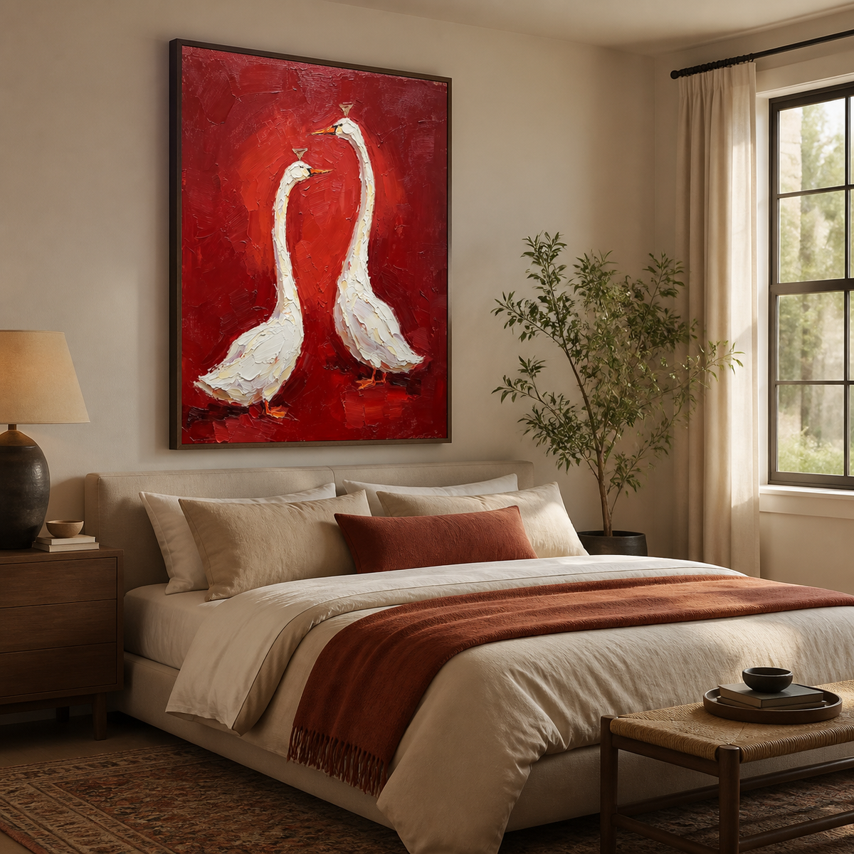 White Goose Wall Art | Crimson Companions