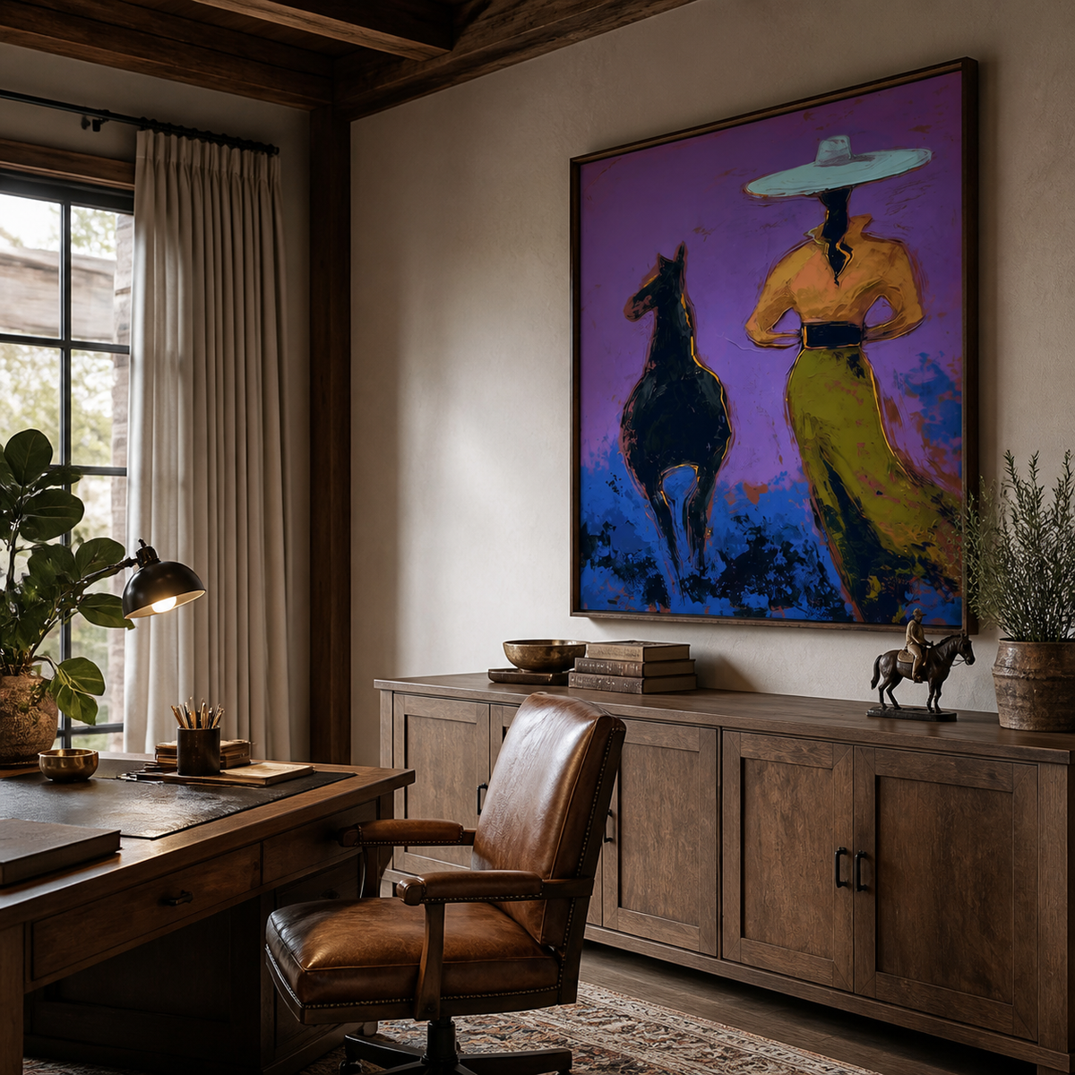 Cowgirl and Horse Wall Art | Violet Range