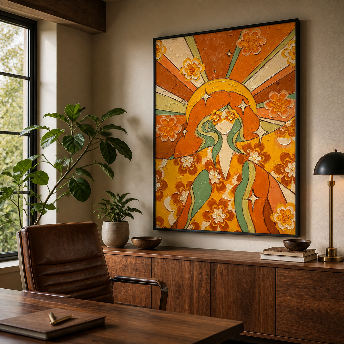 Retro Woman Wall Art | Golden Hour Muse