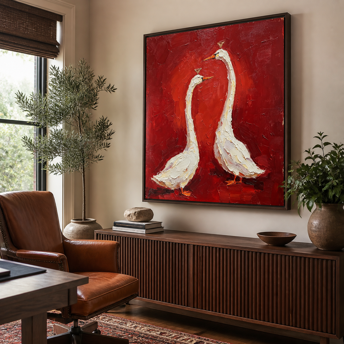 White Goose Wall Art | Crimson Companions