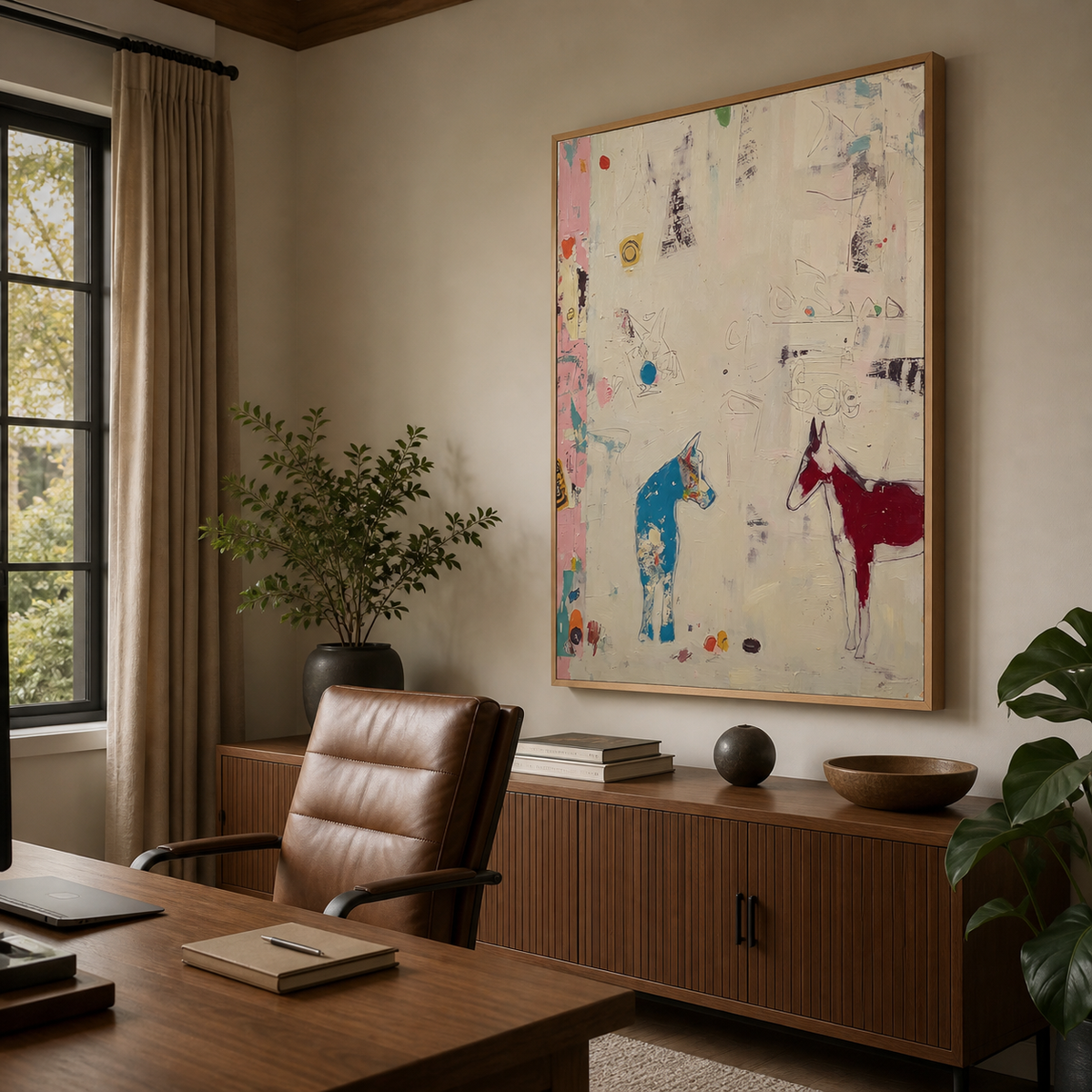 Abstract Horse Wall Art | Two Horses in the Gallery