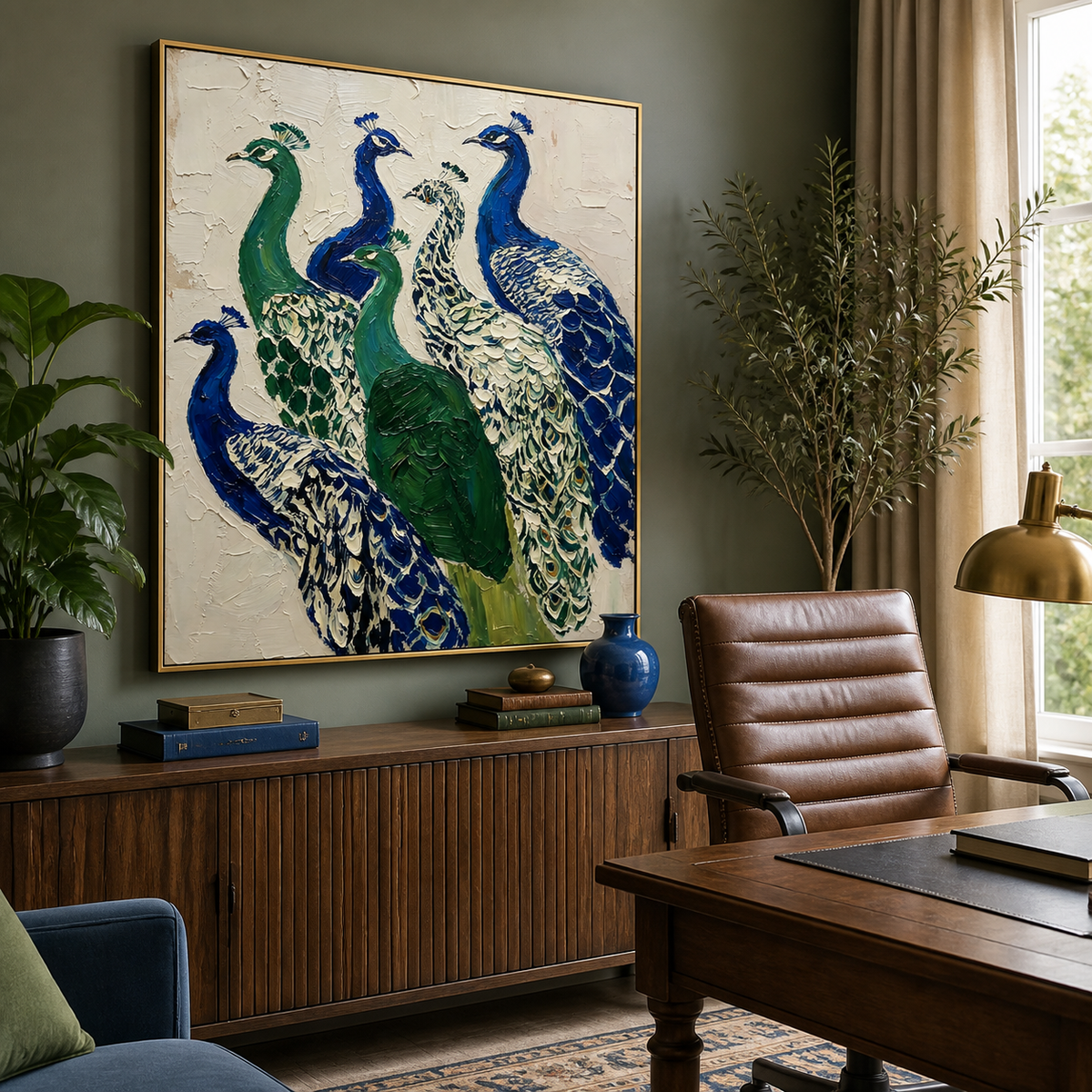 Peacock Wall Art | Gathering of Feathers