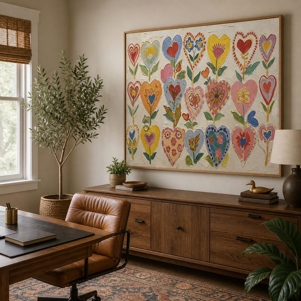 Heart Flower Wall Art | Garden of Affection
