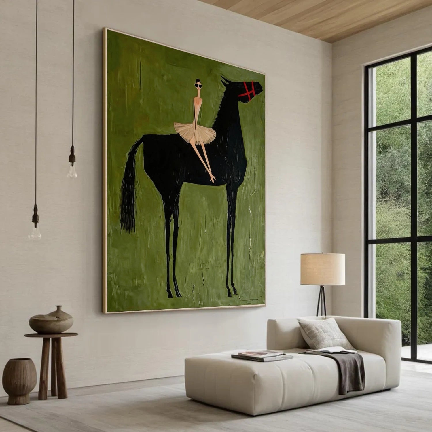 Black Horse Painting, Luxury Fashion Wall Art, Textured Handmade Canvas – Midnight Elegance
