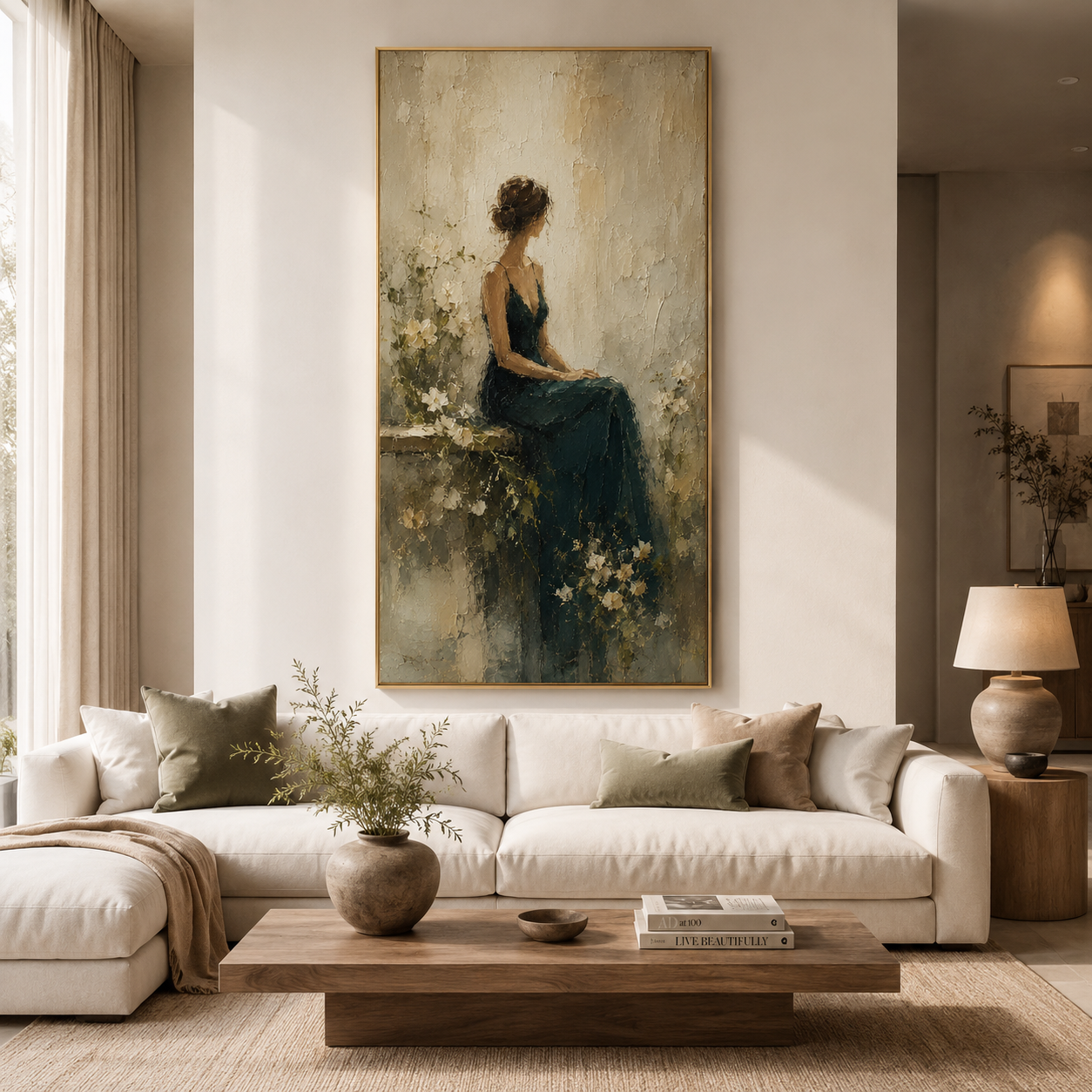 Vintage Woman Wall Art | Emerald Reverie