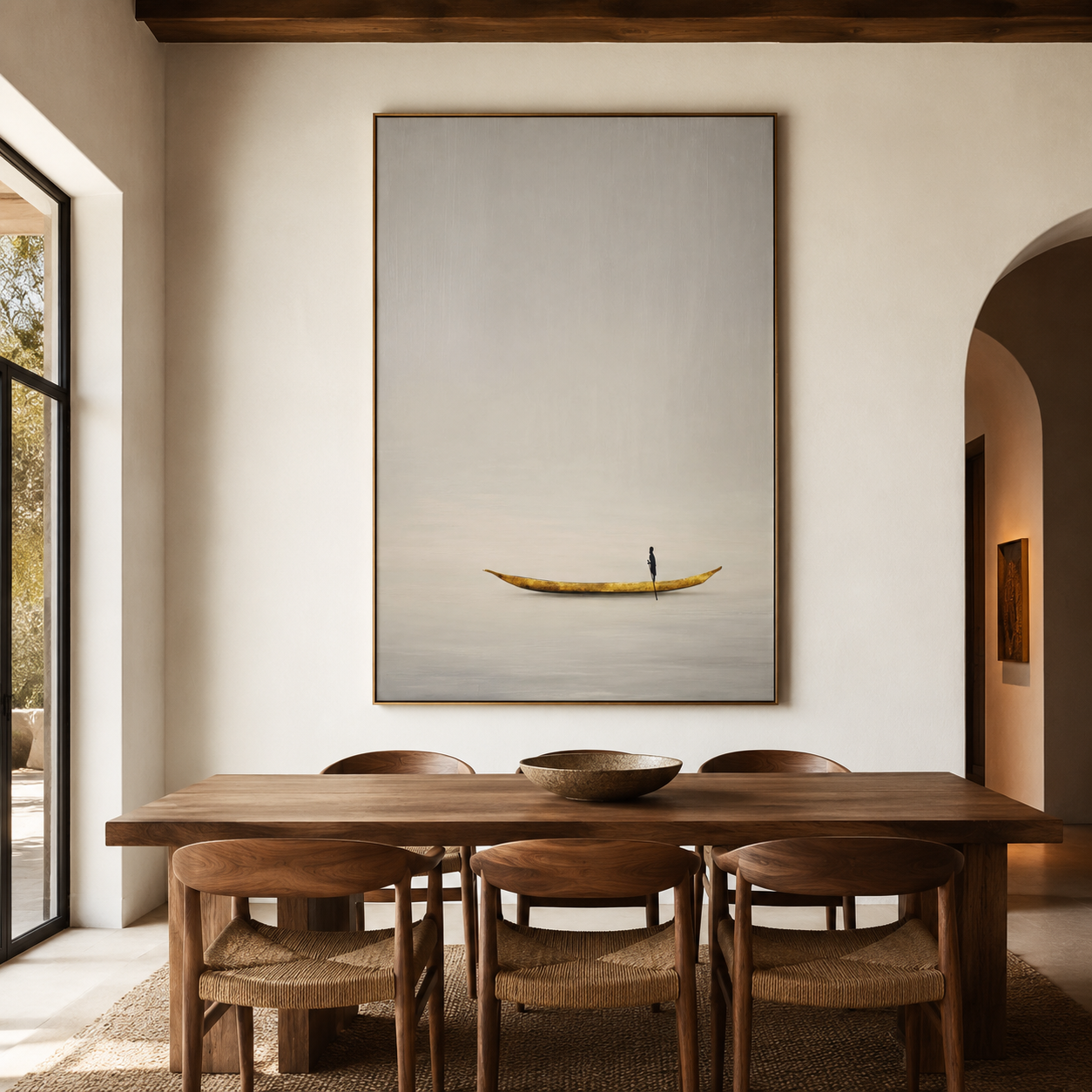Contemporary minimalist coastal wall art on canvas