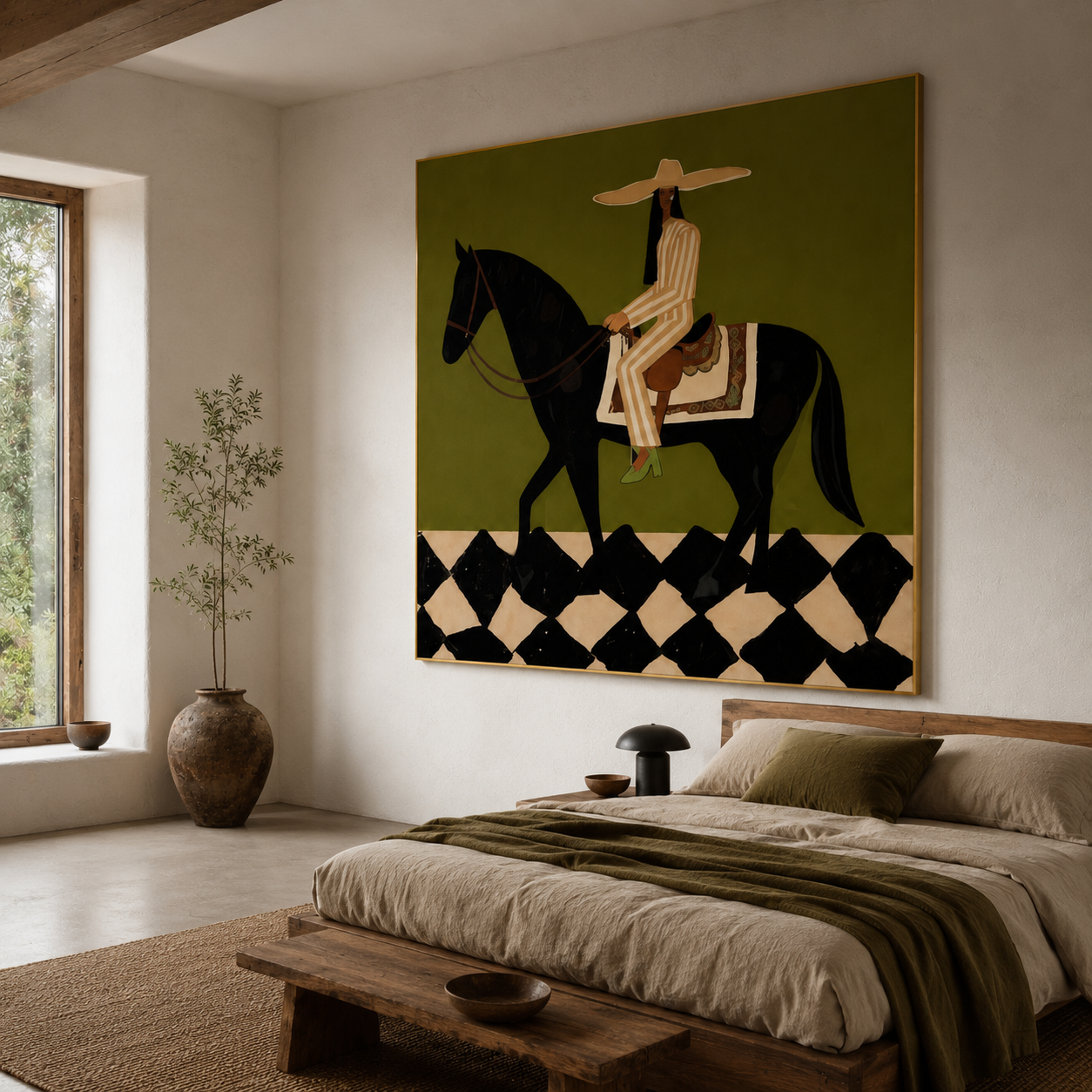 Equestrian wall art for organic modern interiors