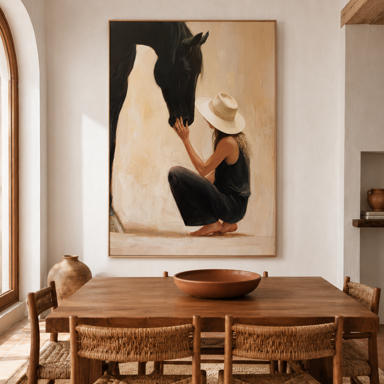 Horse friendship artwork
Modern farmhouse horse decor
Luxury ranch wall art
