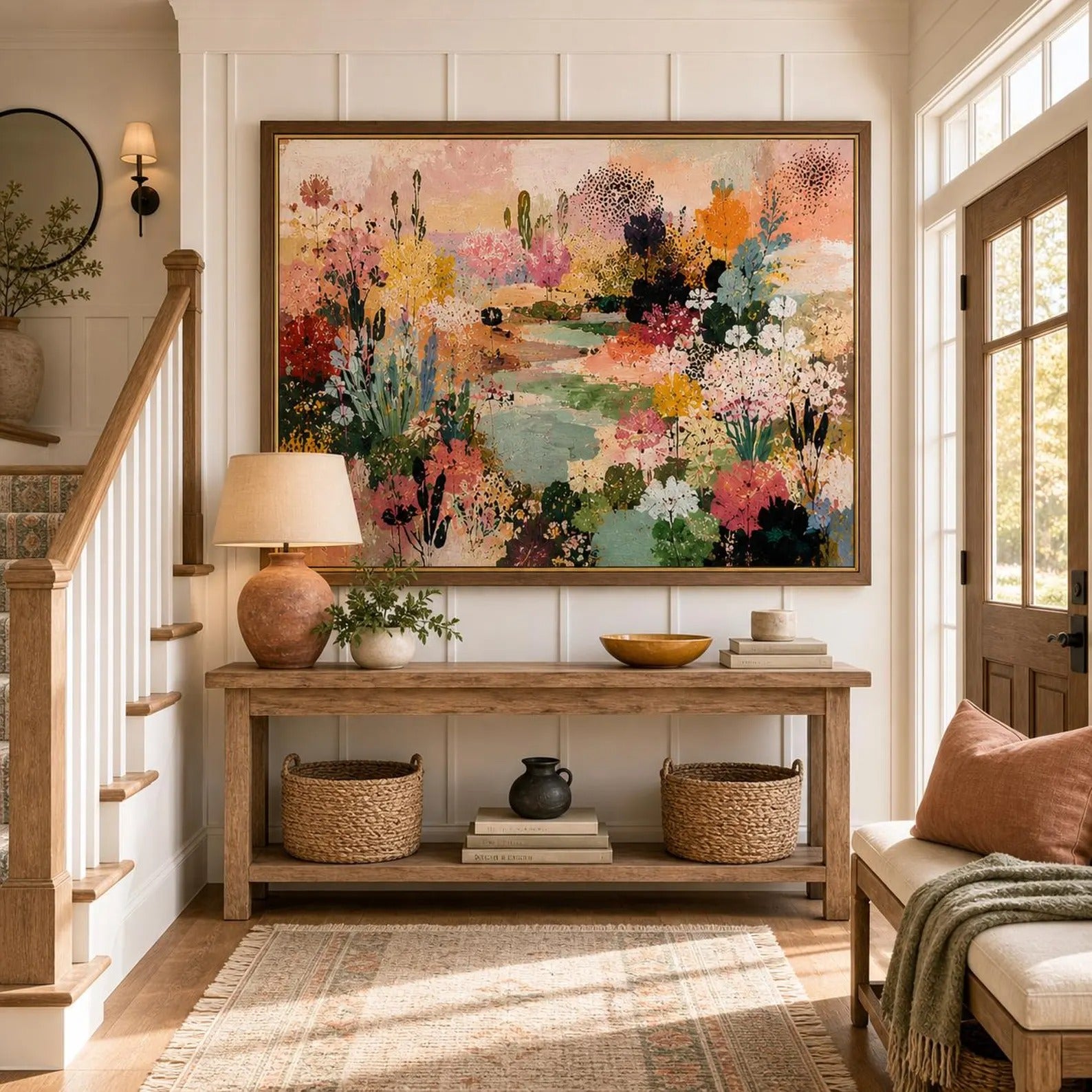 Modern Farmhouse Floral Oil Painting