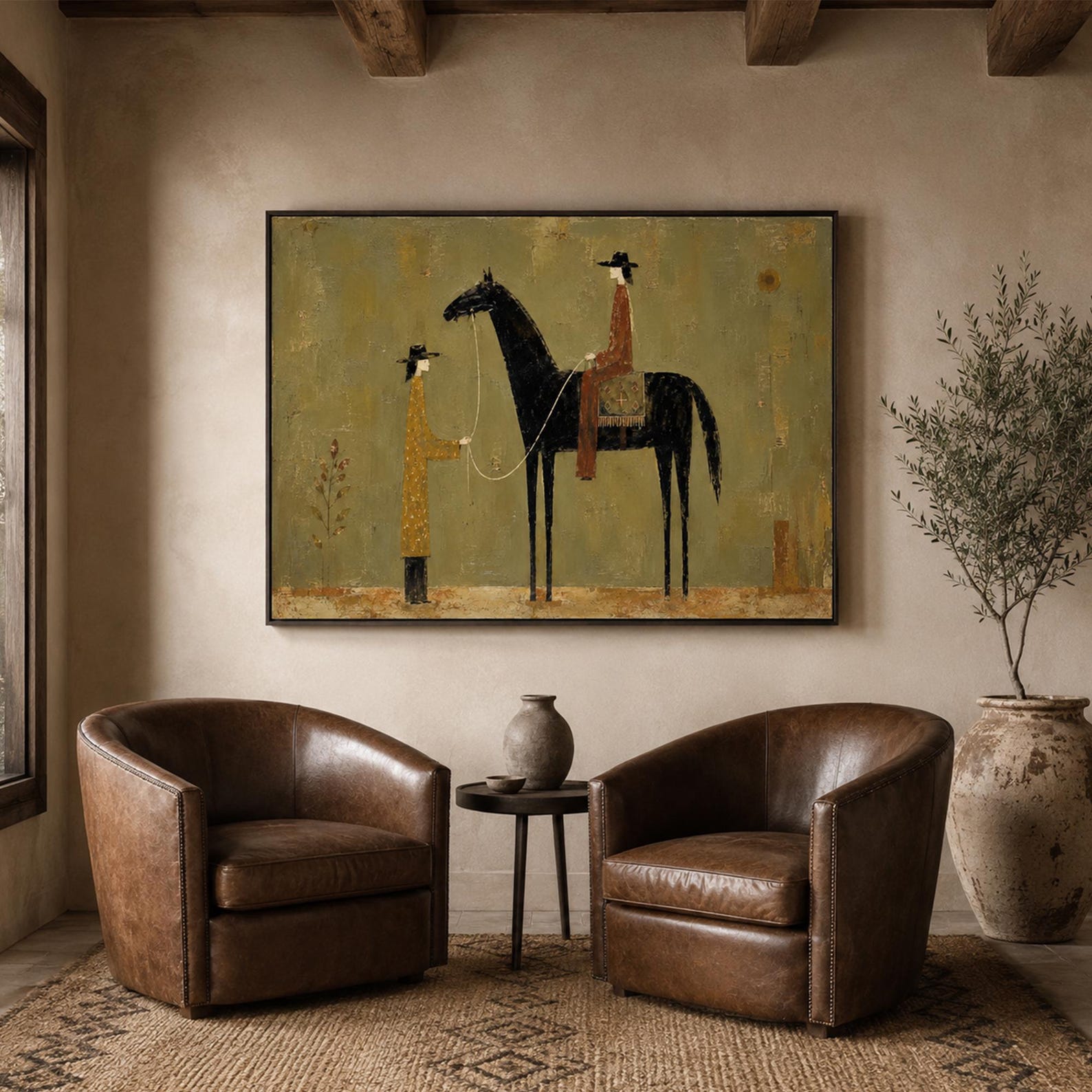 Organic modern western wall art with textured finish
