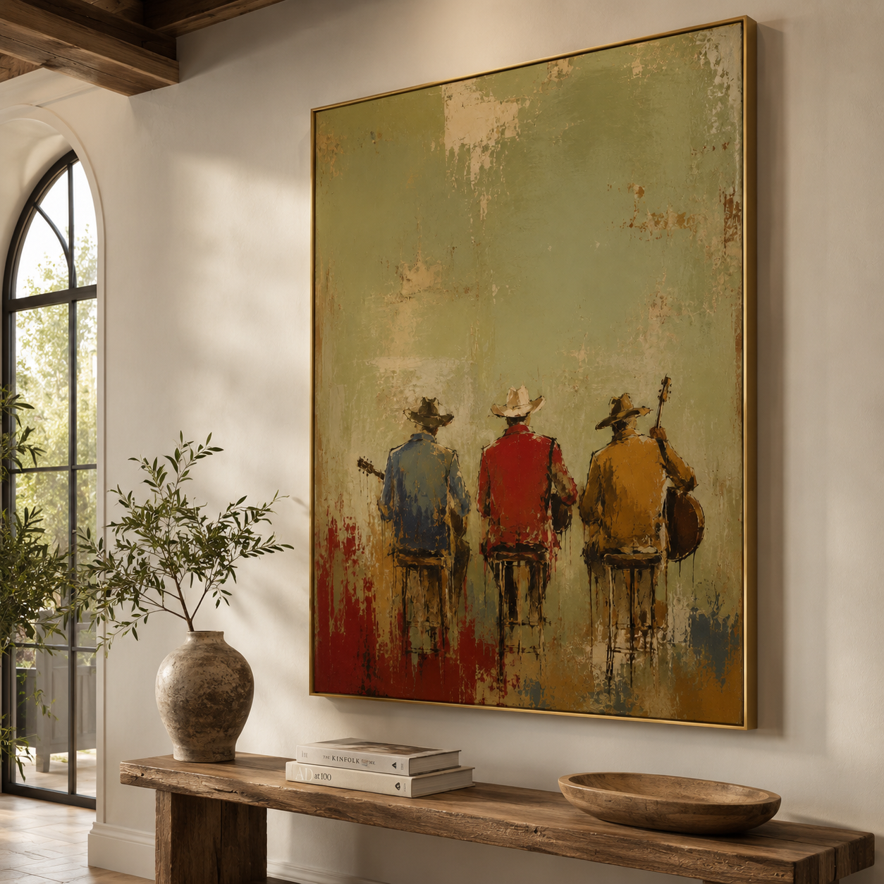 Americana cowboy music wall art for rustic home decor