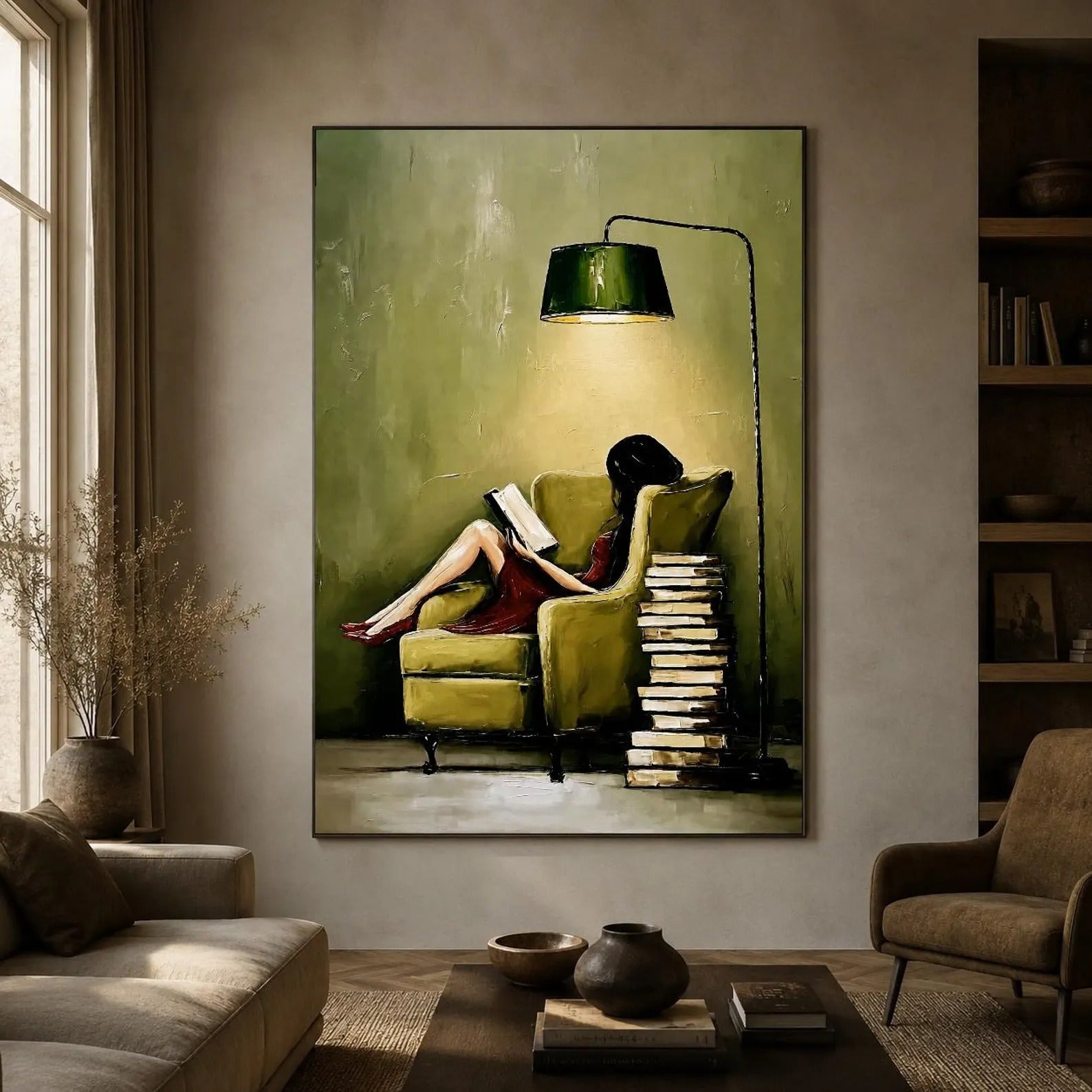 Reading Nook Hand-Painted Oil Painting