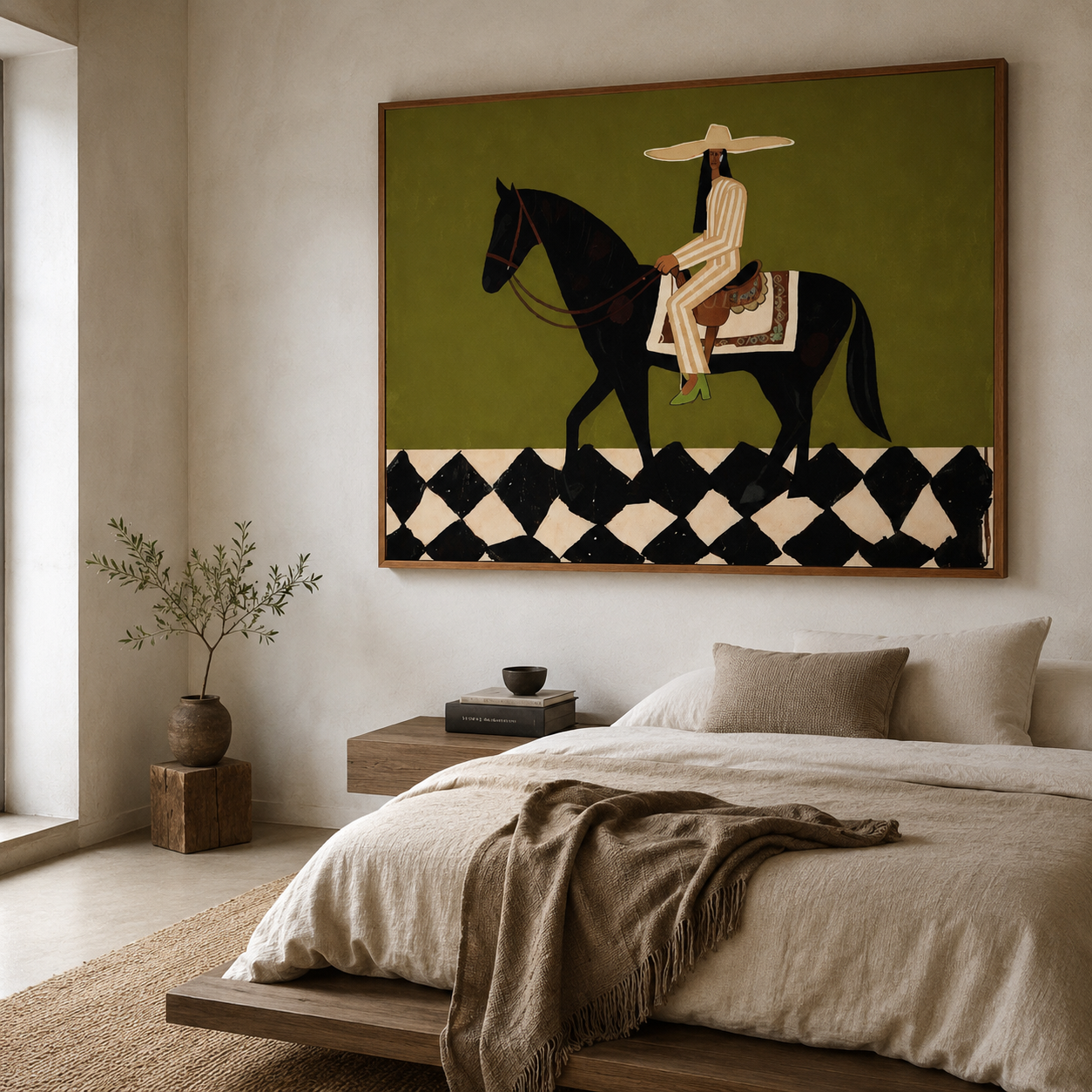 Southwestern horse wall art with textured finish