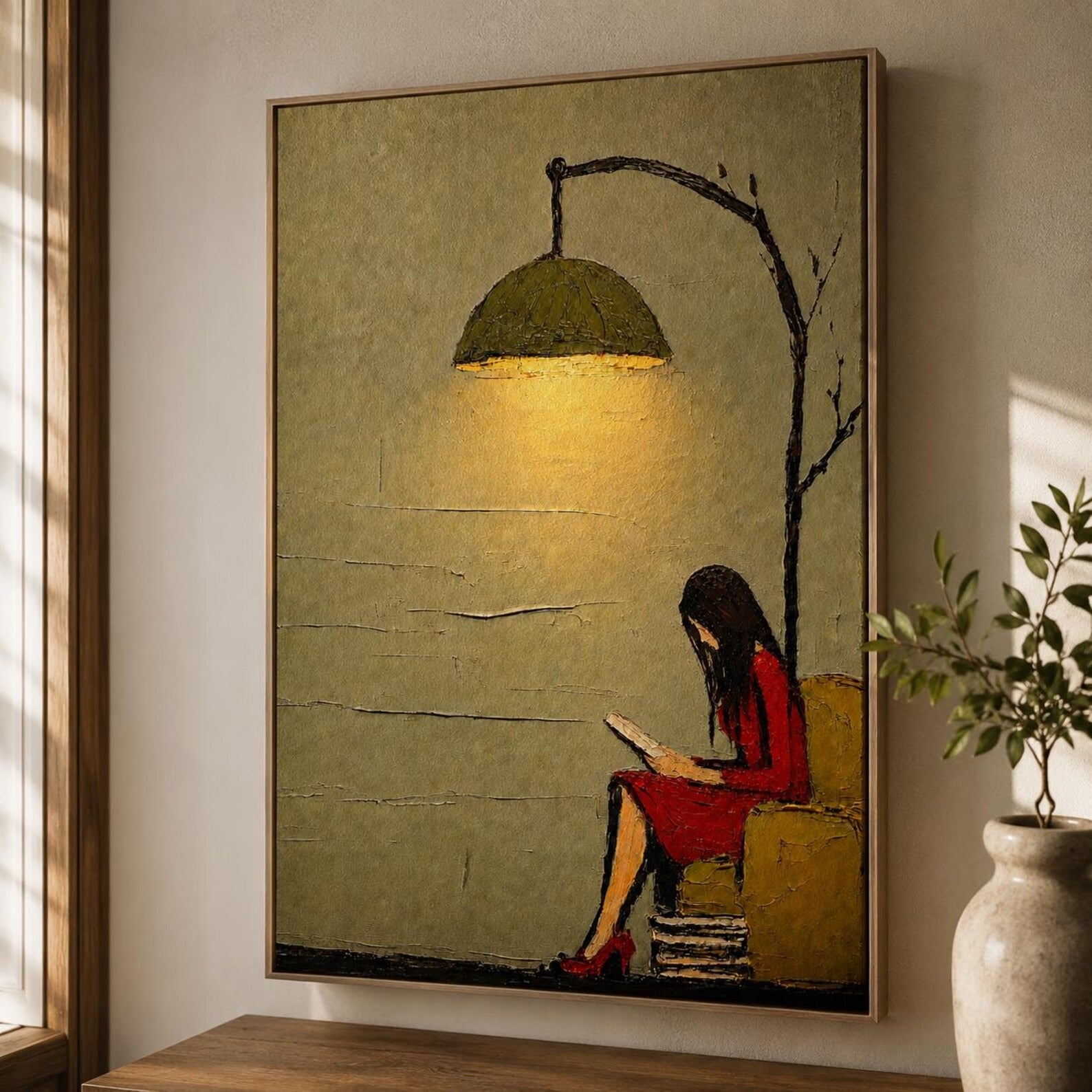 Vintage Reading Woman Wall Art | Beneath the Quiet Light