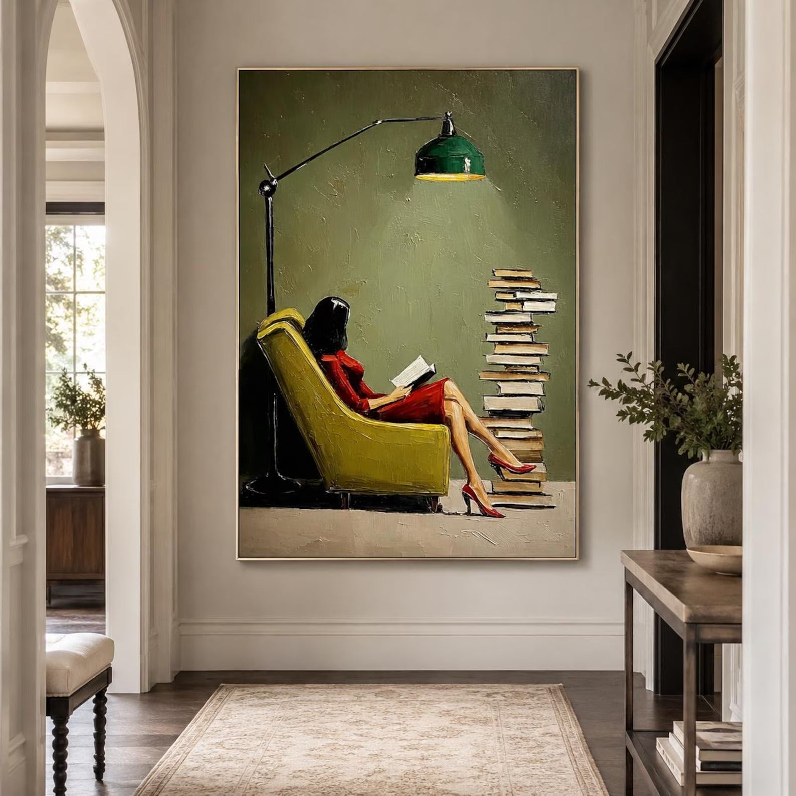 Vintage Reading Woman Wall Art | Chapters of Solitude
