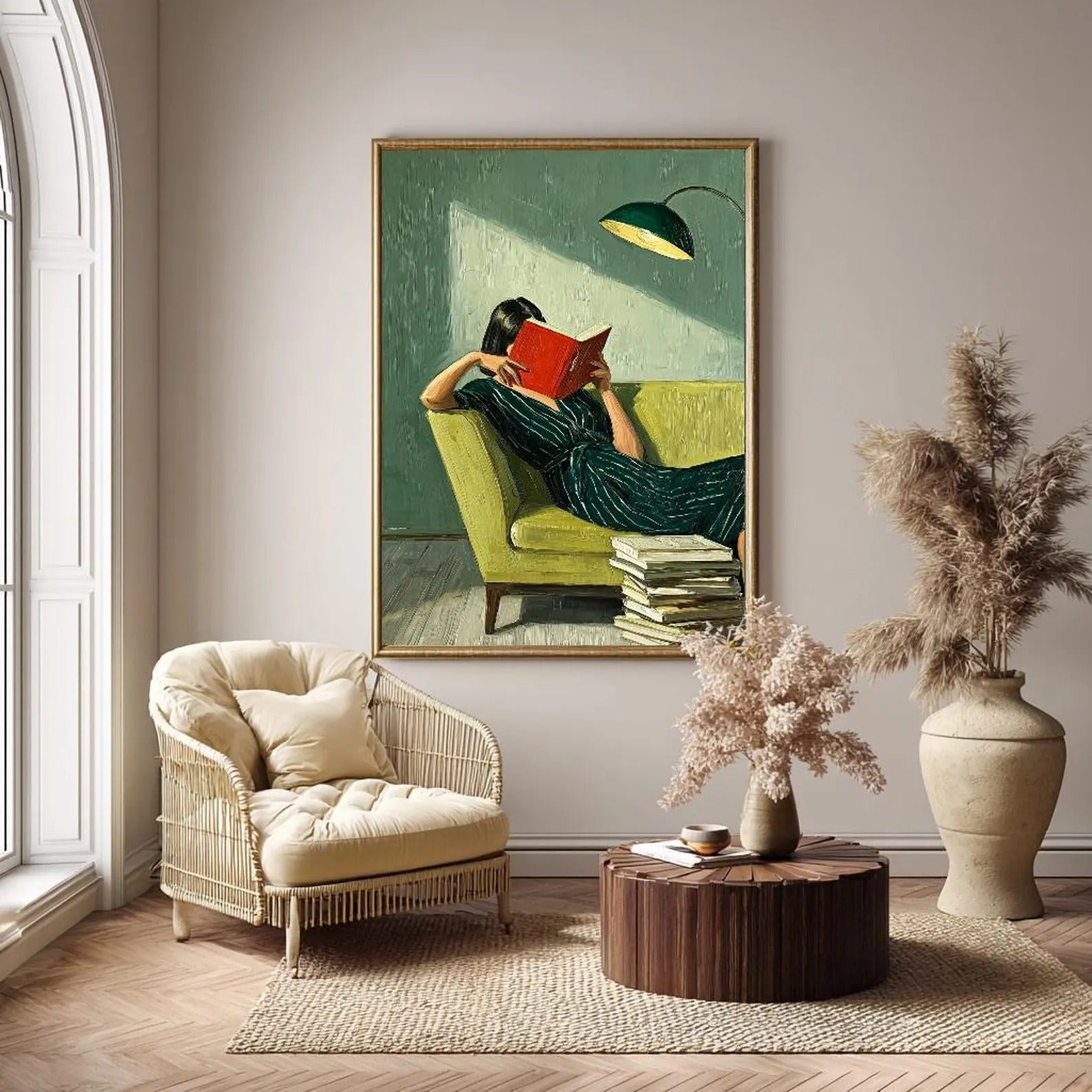 Vintage Reading Woman Wall Art | The Quiet Hour