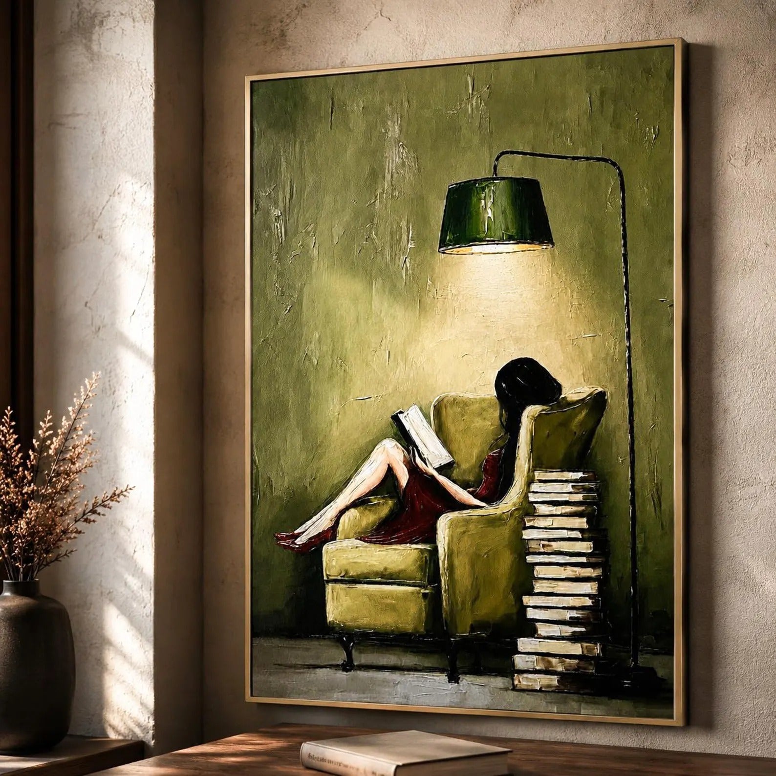 Vintage Reading Woman Wall Art | Under the Reading Light