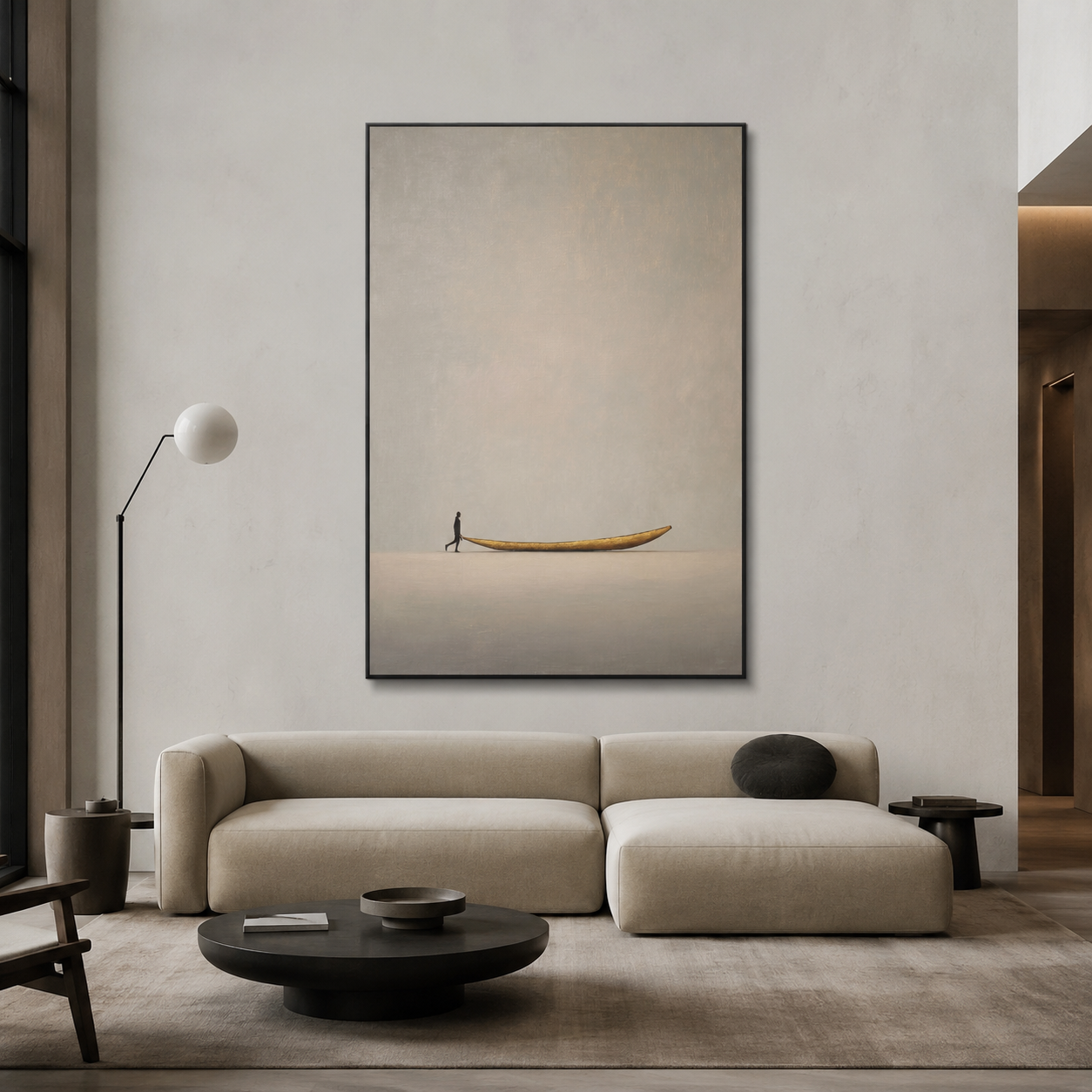 Wabi Sabi wall art featuring a quiet horizon scene