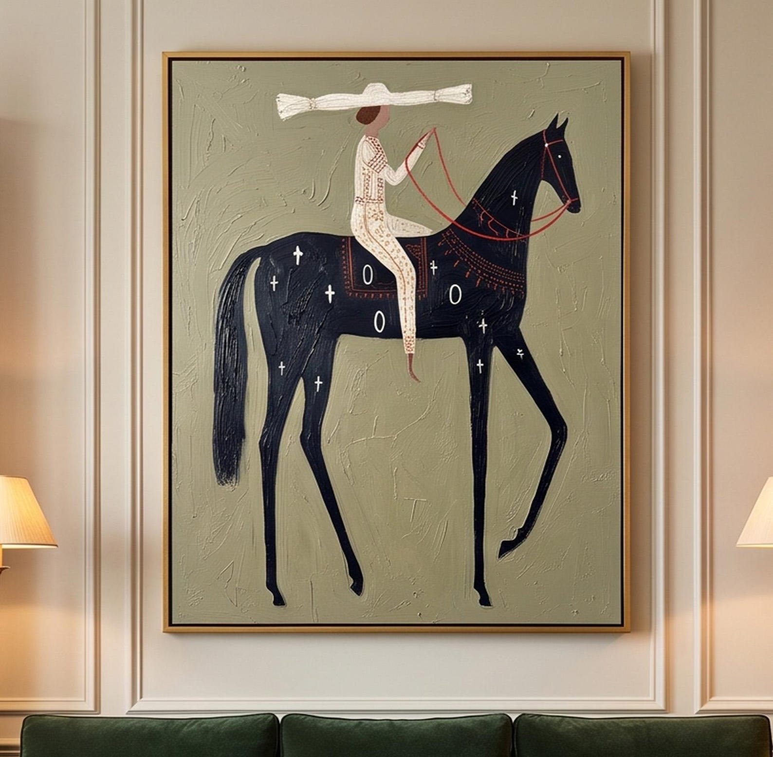Western horse painting on premium artist canvas