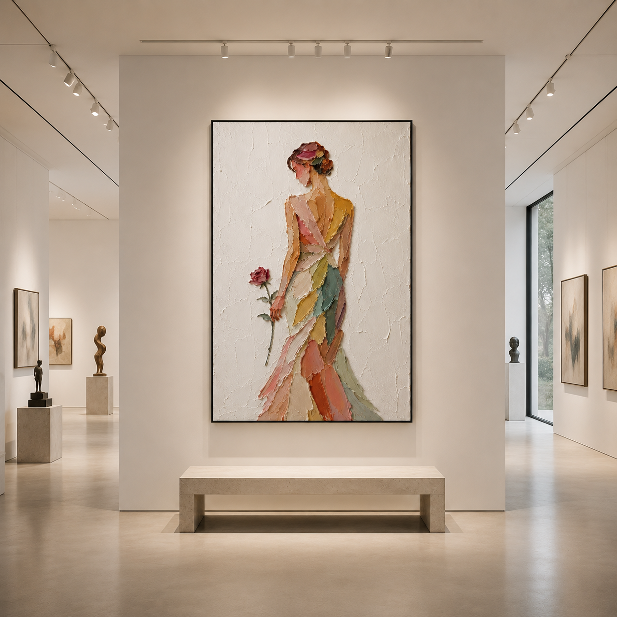 Whisper of Grace – Hand-Painted Elegant Woman Figure Oil Painting