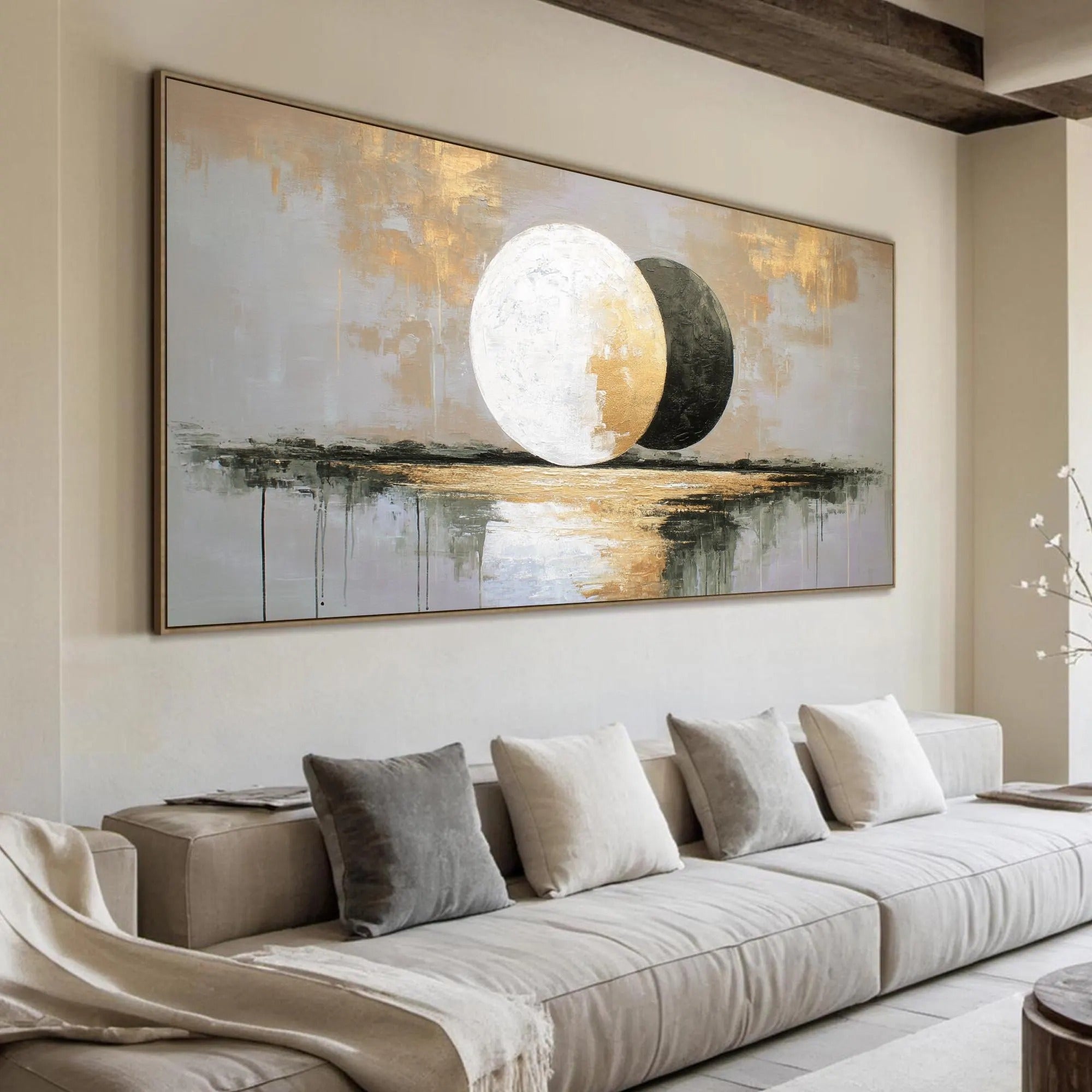 Moon Rise - Large Textured Painting