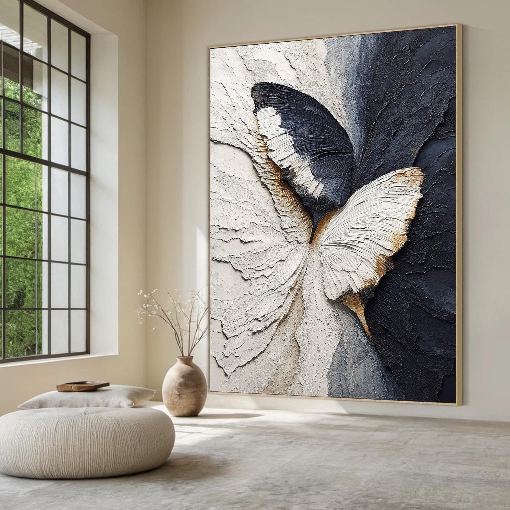 Soft Flutter - Large Textured Painting