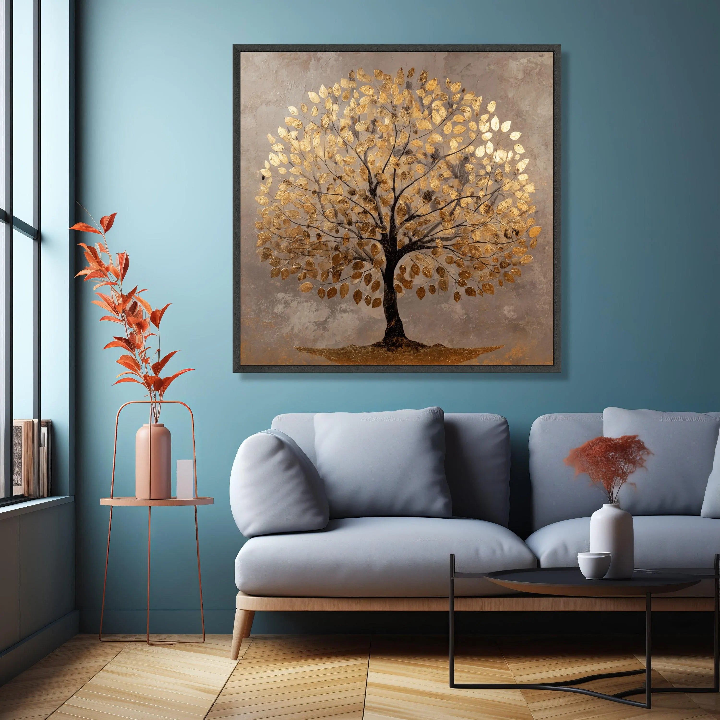 Leaves of Gold - Large Textured Painting