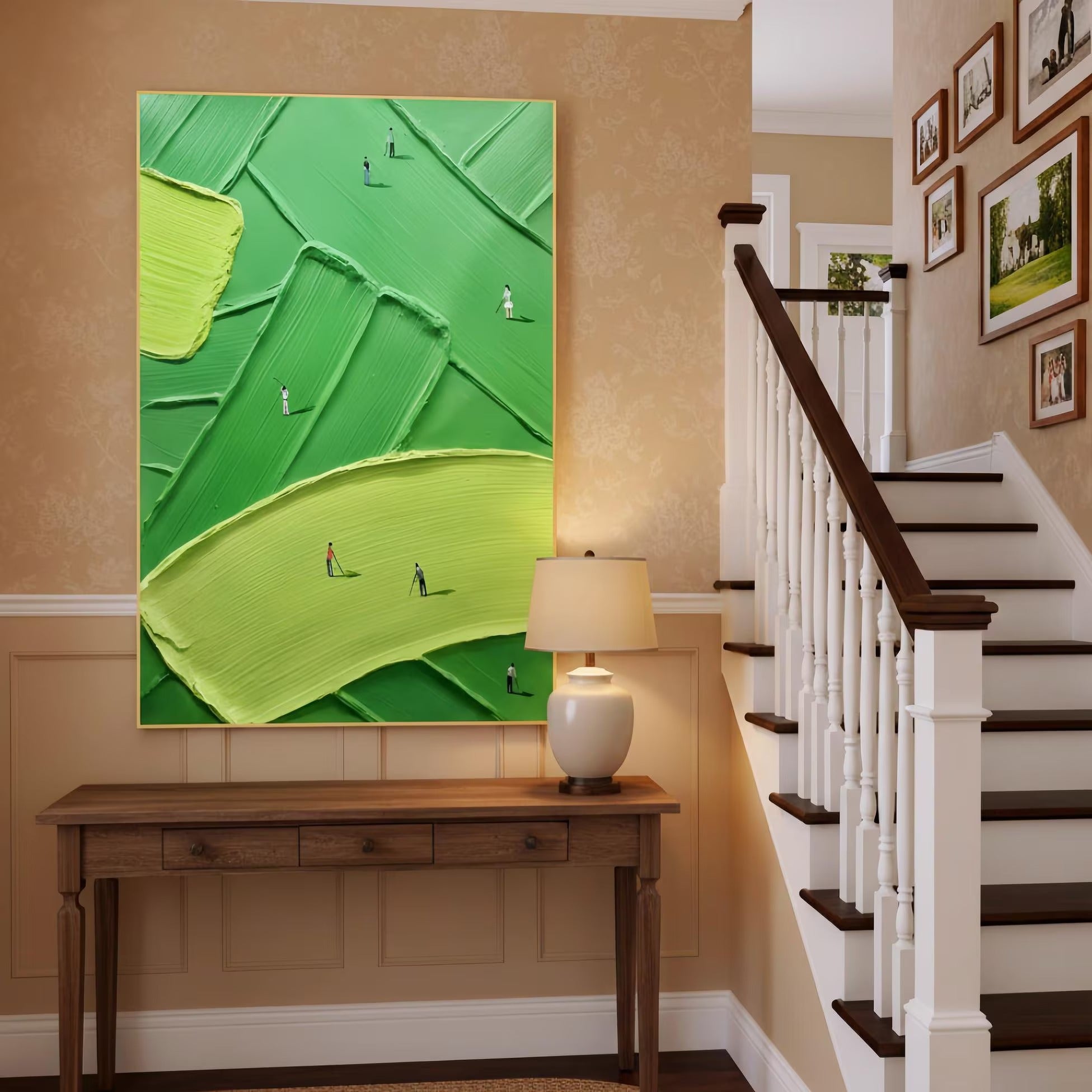 A Lakeside Green - Large Wall Painting