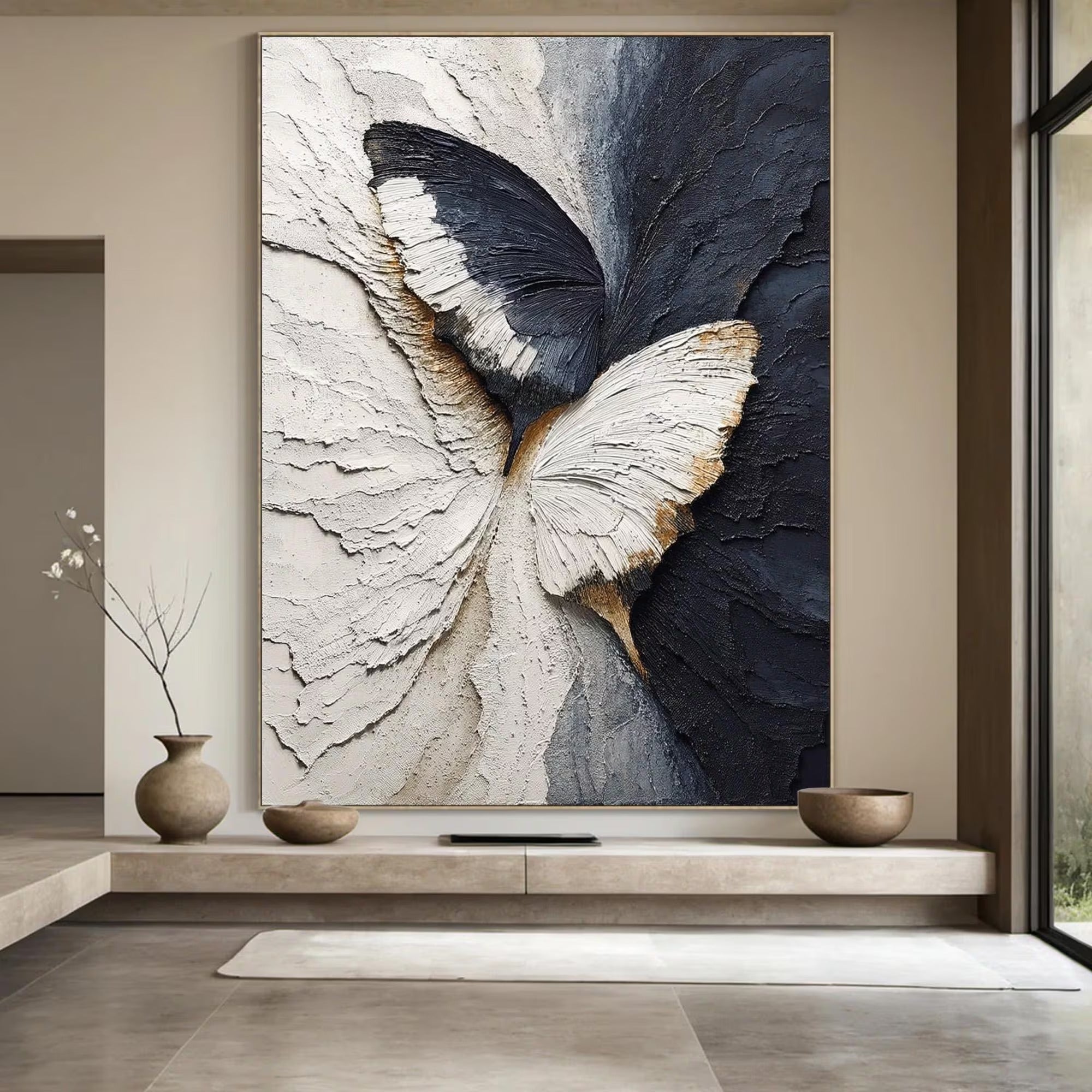 Soft Flutter - Large Textured Painting
