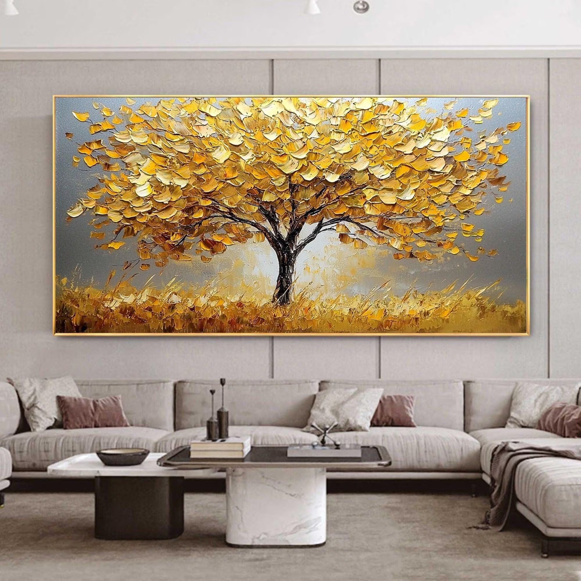 The Golden Canopy - Large Textured Painting